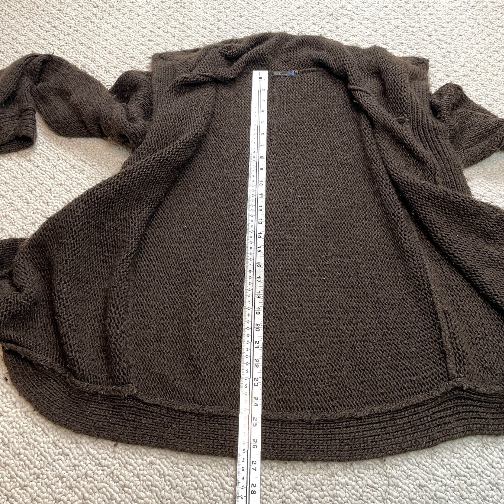 Vintage Tahari Cardigan Sweater Womens L Brown Long Open Front Knit Soft Size L / US 10 / IT 46 - 2 Thumbnail