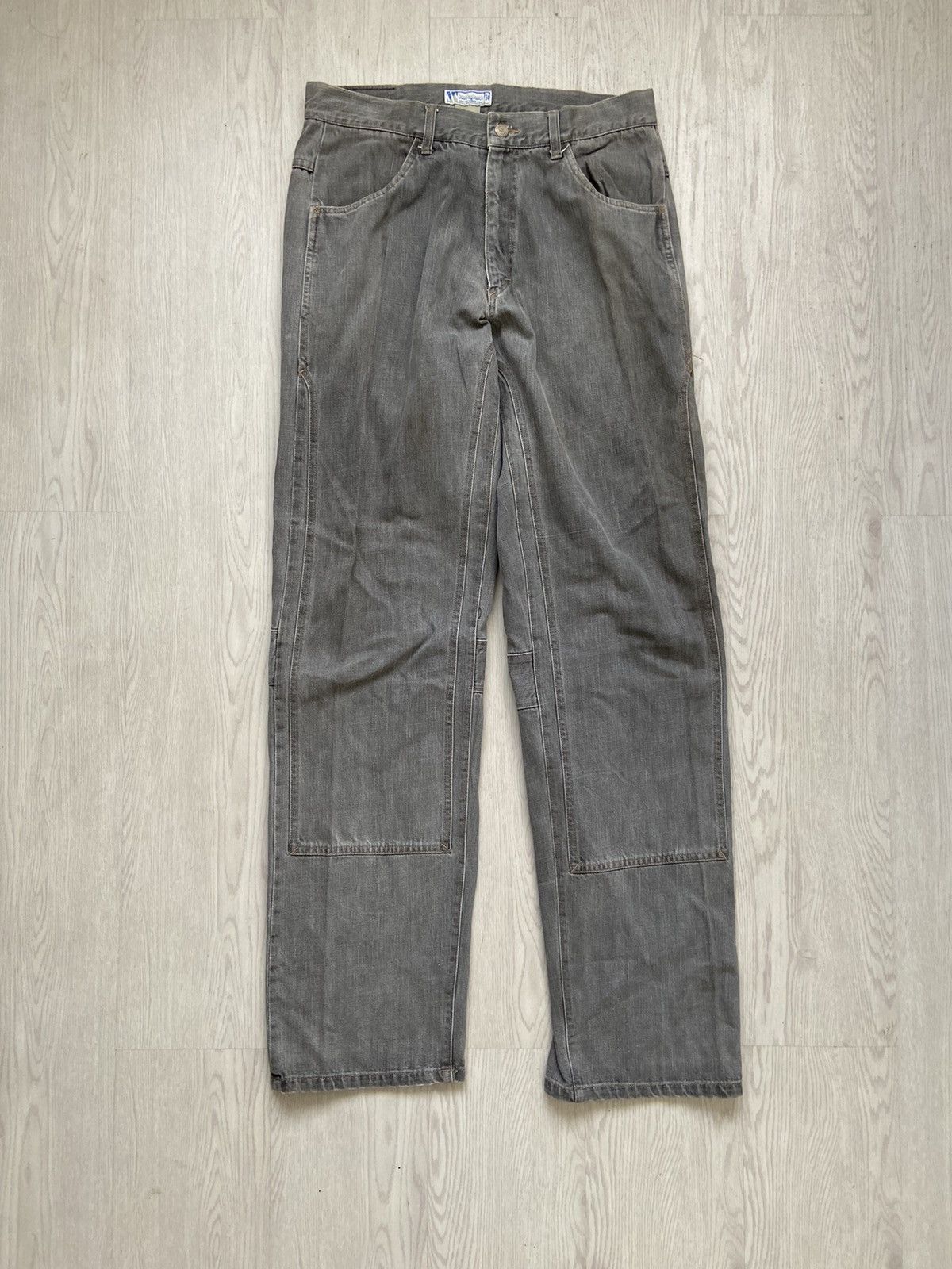 Hiroshi Fujiwara × Japanese Brand Vintage 1990’s Bootlegboot Double Knee Baggy Pants Size US 34 / EU 50 - 1 Thumbnail