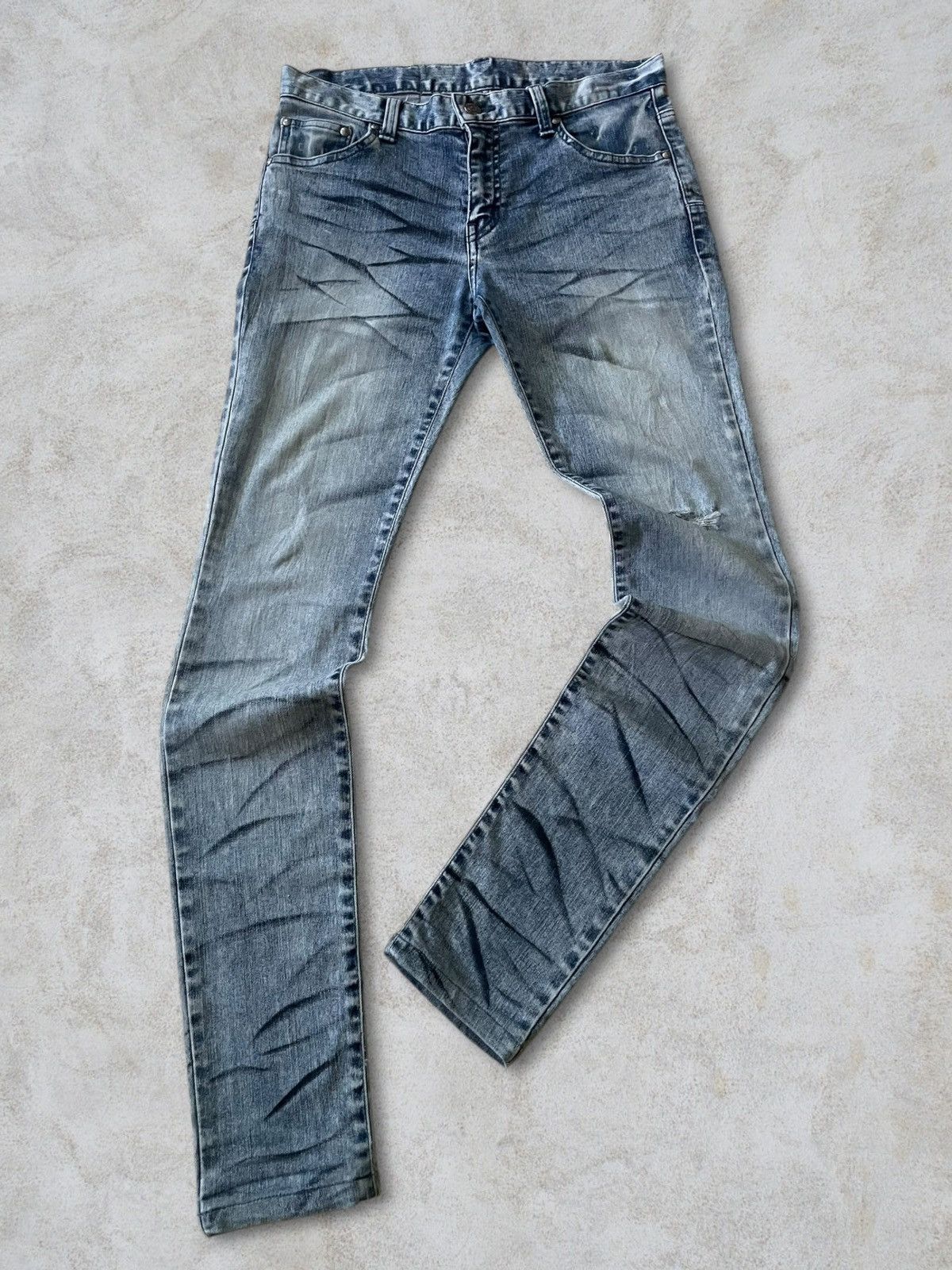 Tornado Mart Tornado Mart Sick FadeWash Black Whiskered Ripped Slim Jeans Size 30" / US 8 / IT 44 - 11 Thumbnail