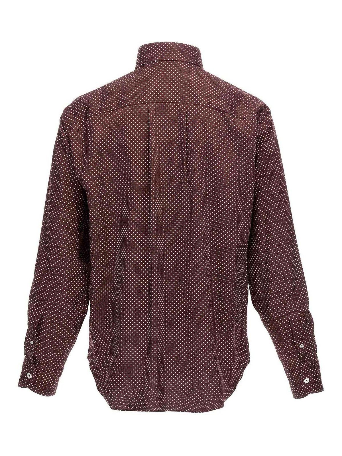 Tom Ford o1y0425 Patterned Shirt in Burgundy/White Size US M / EU 48-50 / 2 - 2 Thumbnail