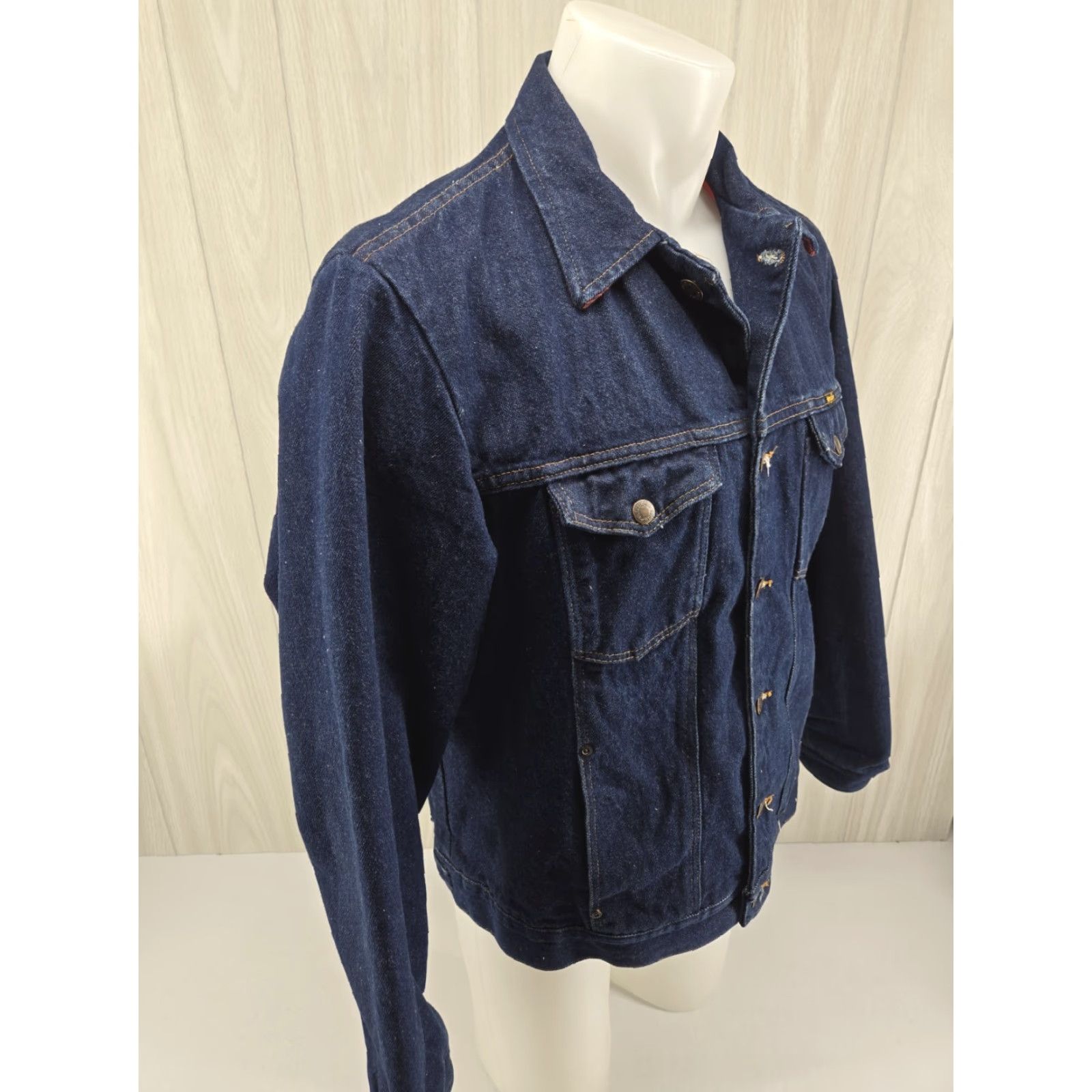 Wrangler VINTAGE Wrangler Denim Trucker Jacket Men’s LARGE USA Made Blue 80s Lined Cotton Jacket Size US L / EU 52-54 / 3 - 7 Thumbnail