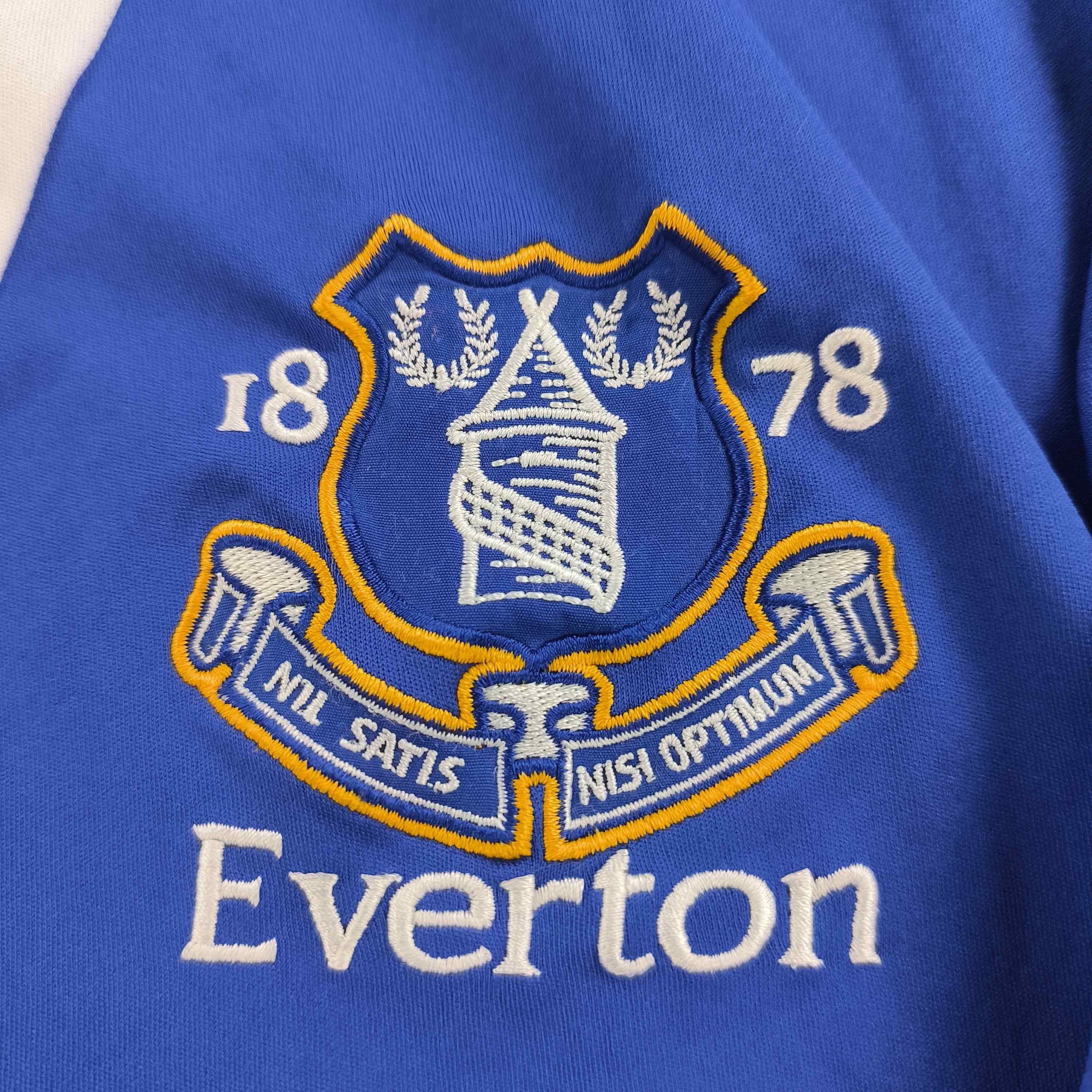 Everton 2009-10 home Phil Jagielka football jersey size M