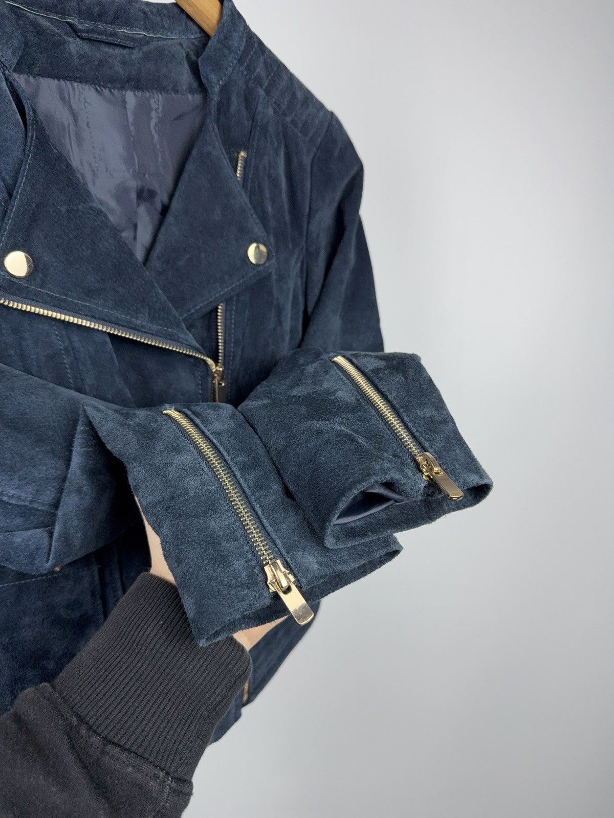 Japanese Brand Vintage 00s Y2K Avant Garde Biker Moto Suede Biker Jacket Size XS / US 0-2 / IT 36-38 - 4 Thumbnail