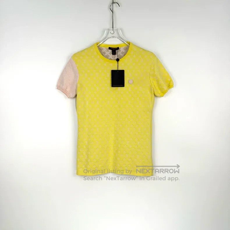 Louis Vuitton Louis Vuitton Yellow full logo mulberry silk nylon short s Size XL / US 12-14 / IT 48-50 - 3 Thumbnail