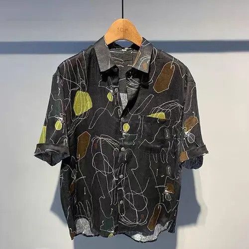 image of Art New 2022 Modish Hype Full Print Casual Shirt in Black, Men's (Size XL)
