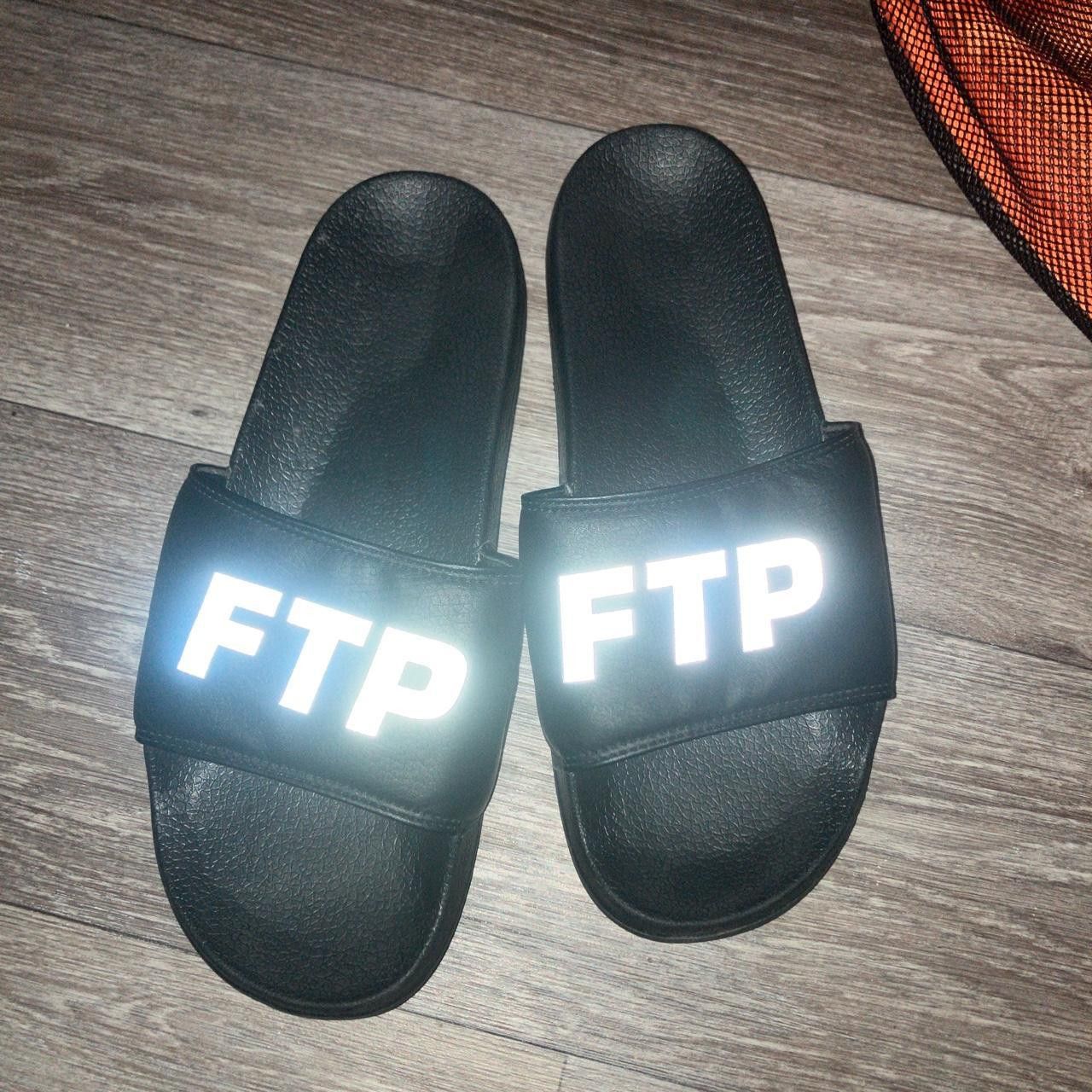Fuck The Population Reflective Logo Slides Size US 10 / EU 43 - 1 Thumbnail