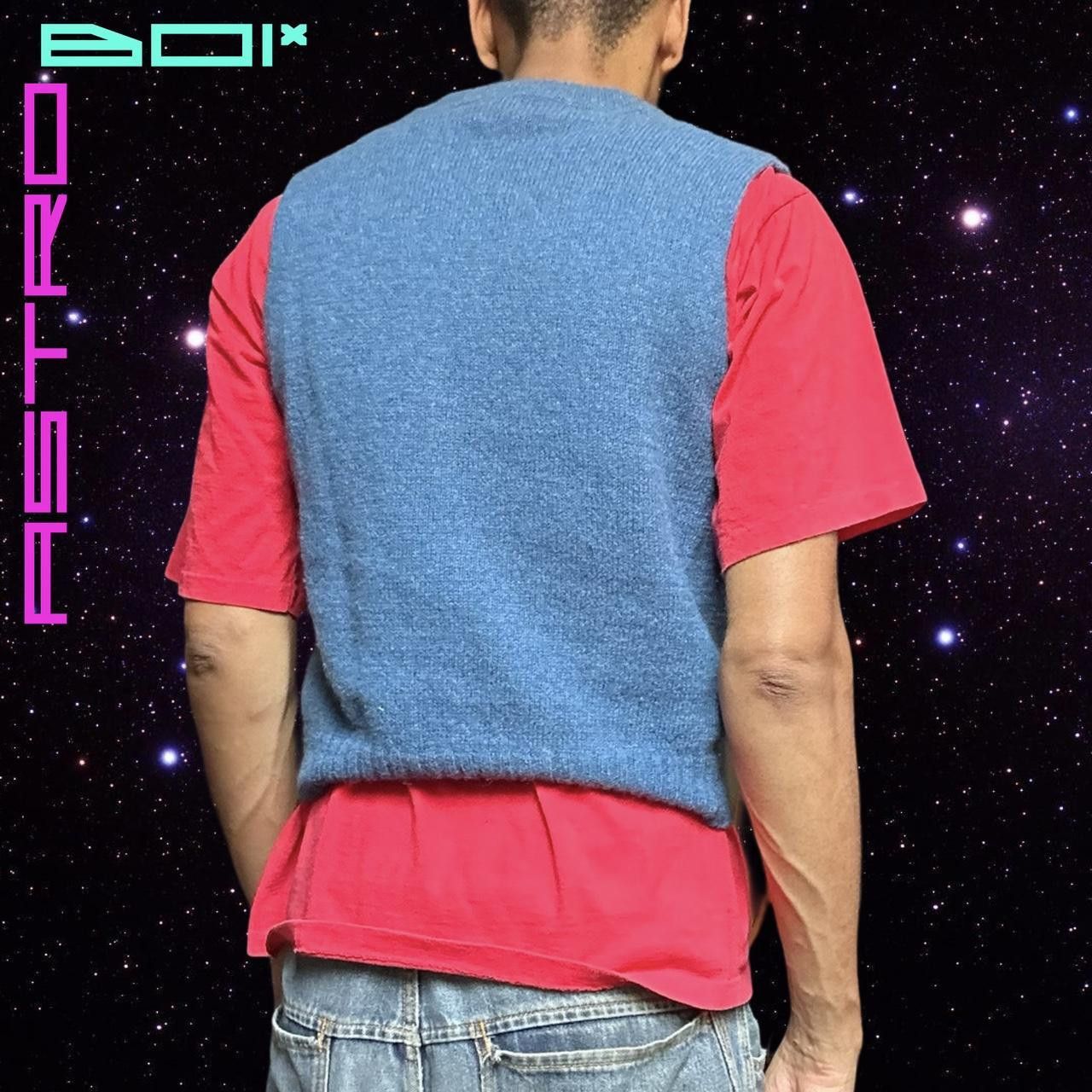 Other ASTROBOI* BLUE CUT OUT KNIT SWEATER VEST _ MEDIUM Size US M / EU 48-50 / 2 - 5 Thumbnail