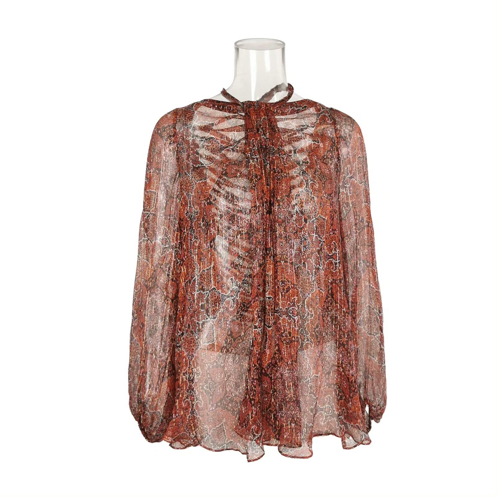Zimmermann Zimmermann Red Printed Silk Blouse Size M / US 6-8 / IT 42-44 - 1 Thumbnail