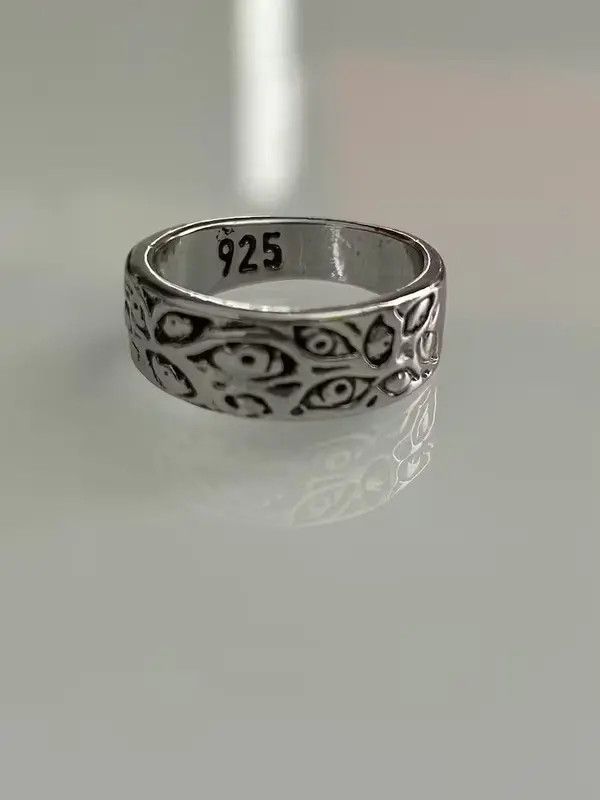 Japanese Brand Y2K Sterling Silver Eye Ring Size ONE SIZE - 1 Thumbnail