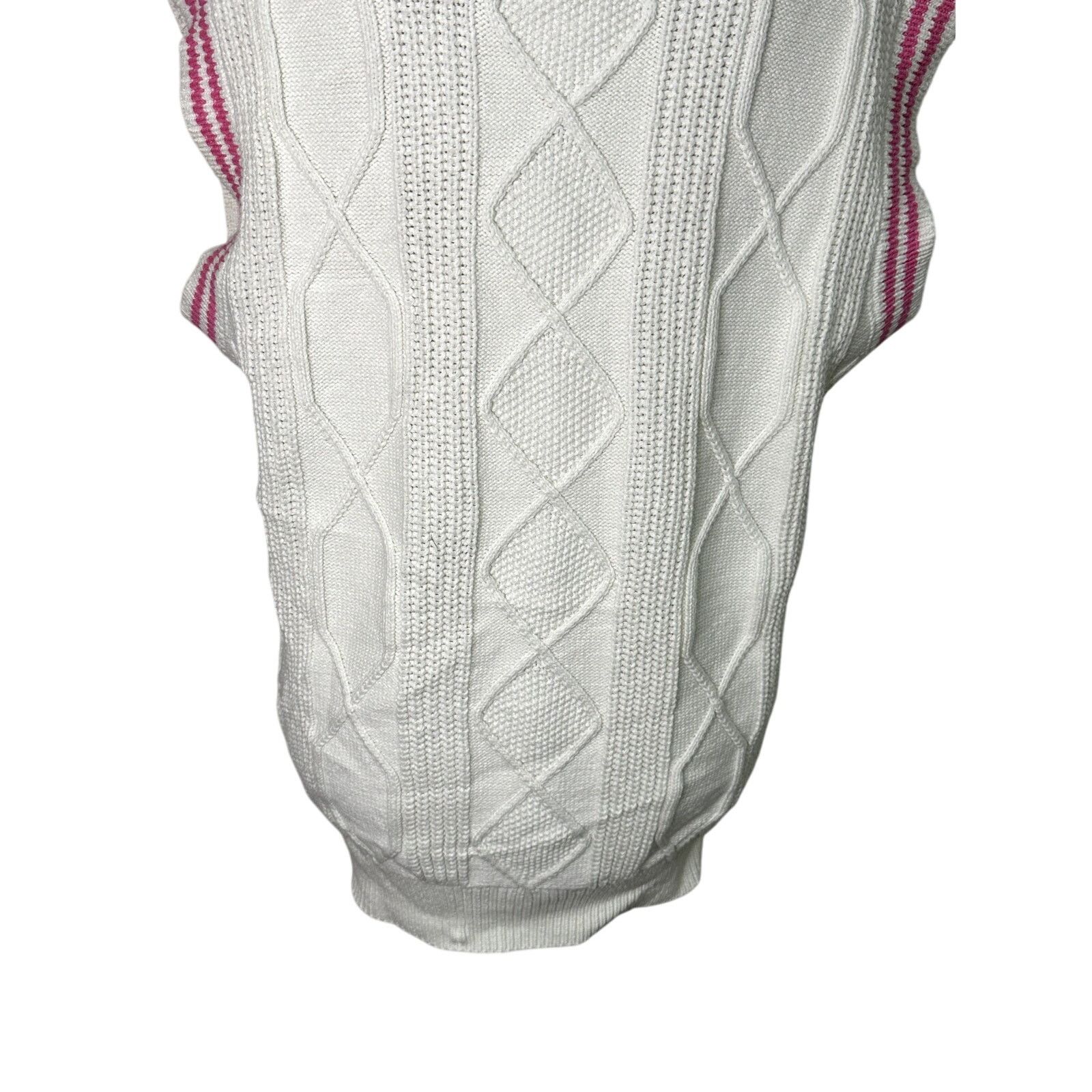 BP. BP Cable Knit Sweater Vest V-Neckline Pink Cream W XS NWT Size XS / US 0-2 / IT 36-38 - 8 Thumbnail