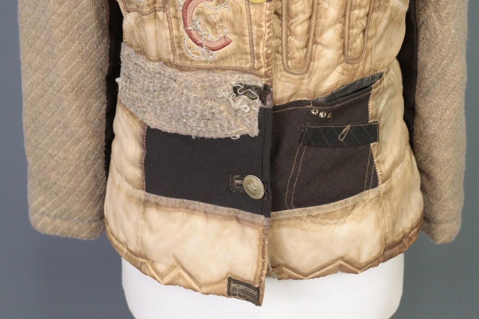 Designer Elisa Cavaletti Multicolor Wool Patched Jacket Size M Size M / US 6-8 / IT 42-44 - 5 Thumbnail