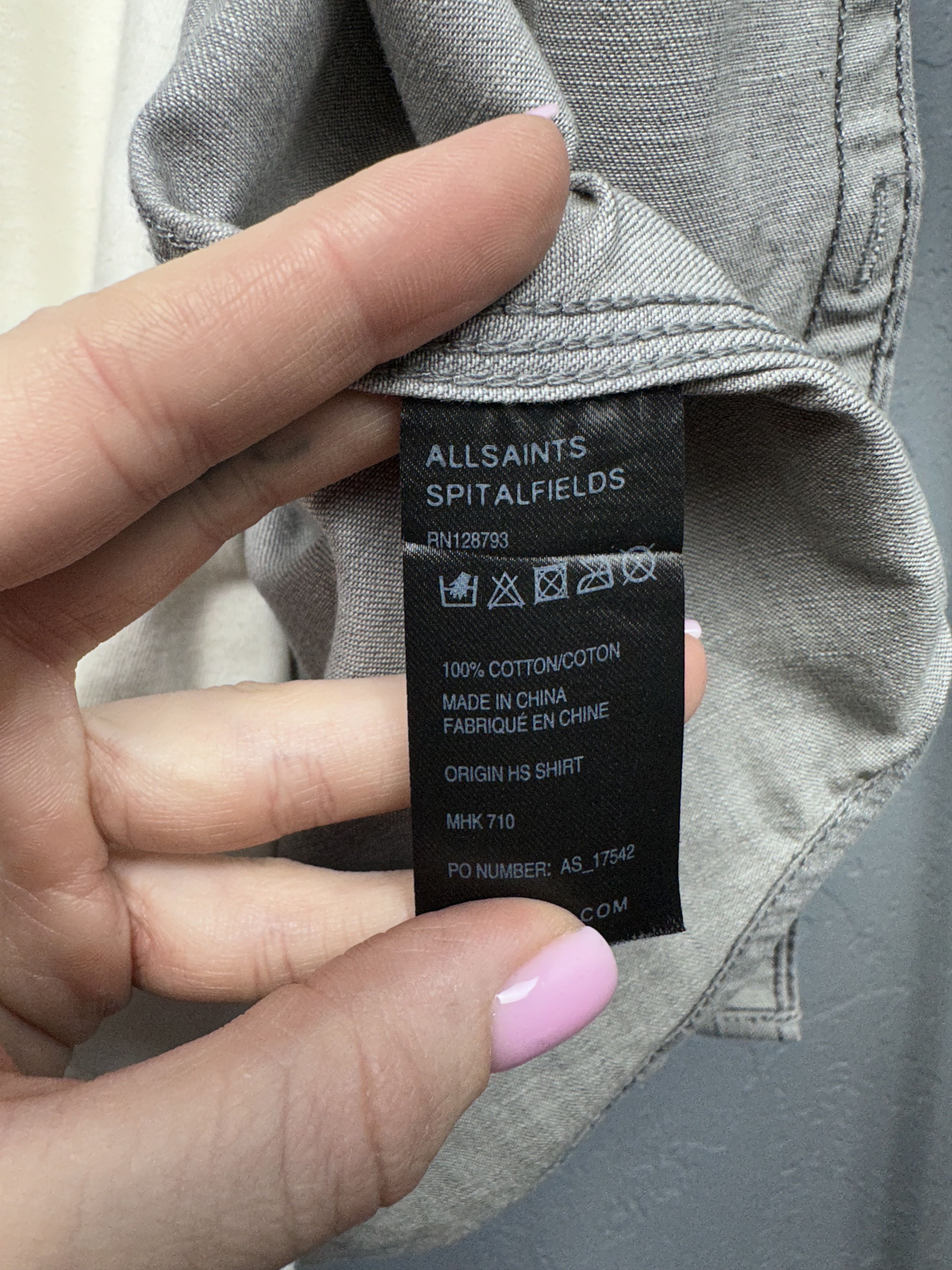 Allsaints Allsaints Mens Denim Origin Short Sleeve Shirt Size US M / EU 48-50 / 2 - 5 Thumbnail
