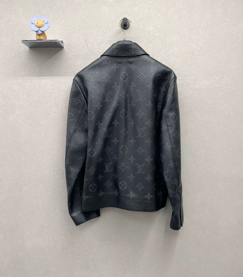 Louis Vuitton Louis Vuitton Black full logo leather jacket Size US S / EU 44-46 / 1 - 2 Thumbnail