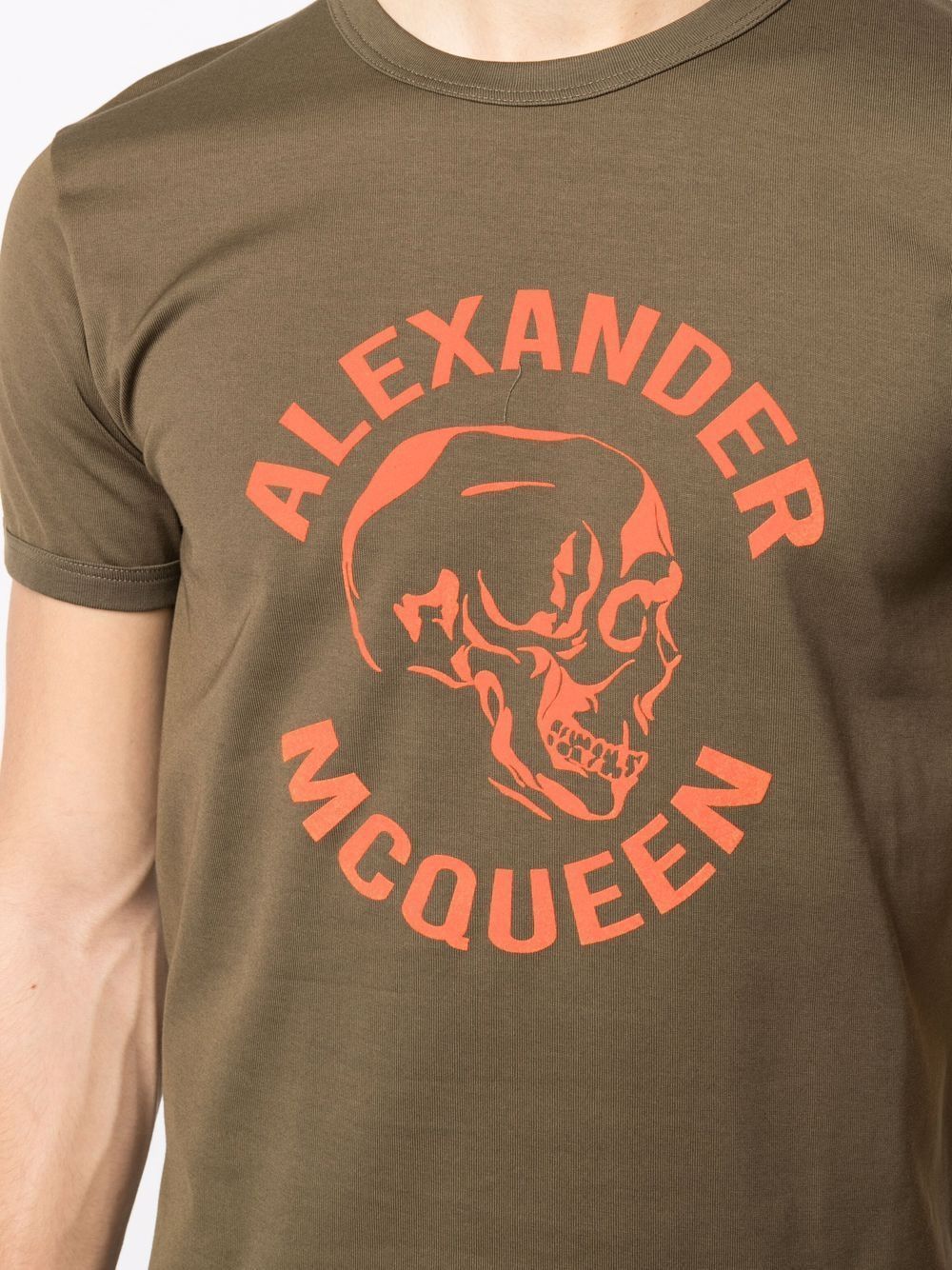 Alexander McQueen o1y1024 T-Shirt In Military Green Size US M / EU 48-50 / 2 - 5 Thumbnail