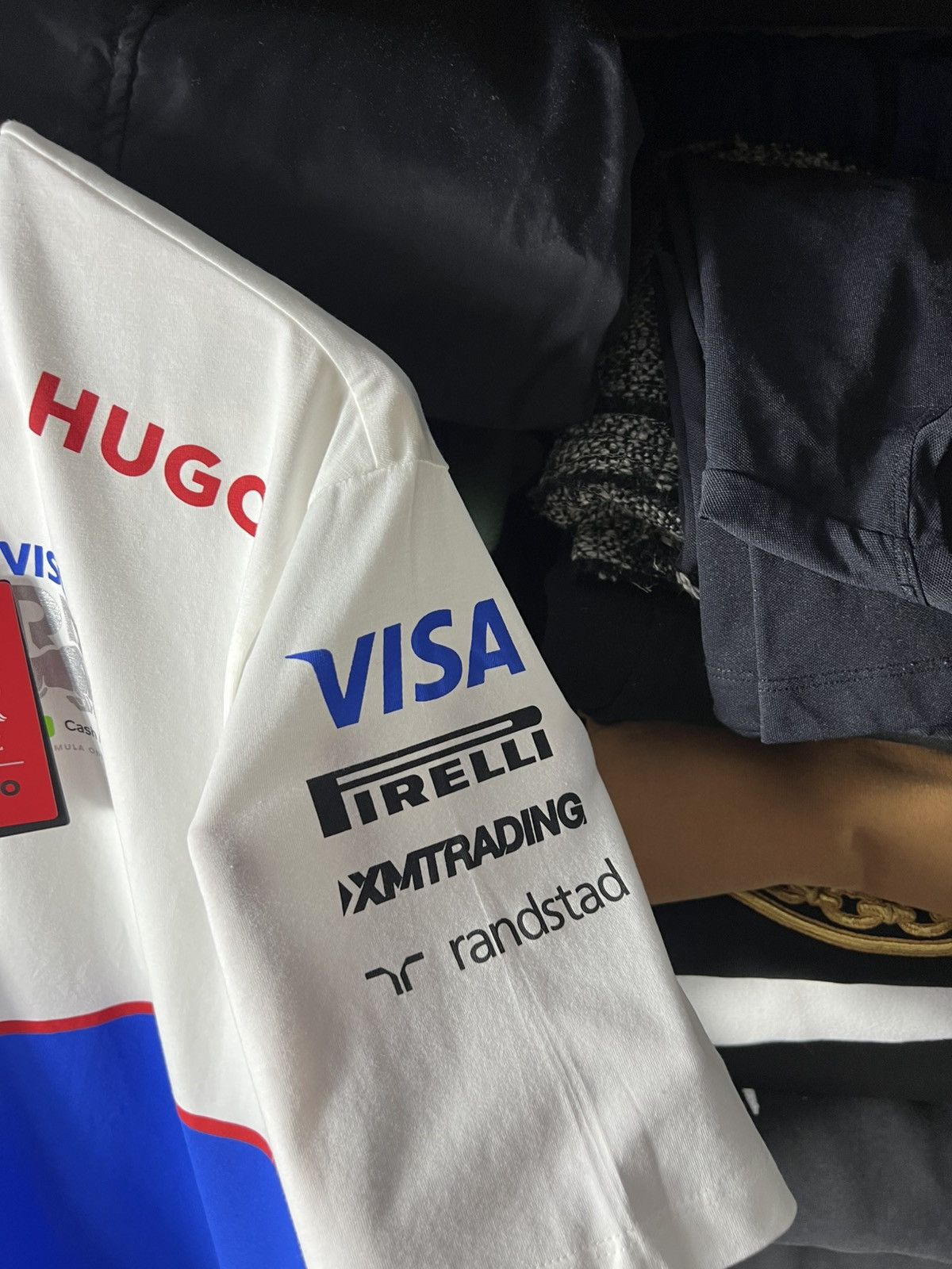 Hugo HUGO Visa Cash App RB Formula One F1 Team Shirt White Blue Size US L / EU 52-54 / 3 - 9 Thumbnail
