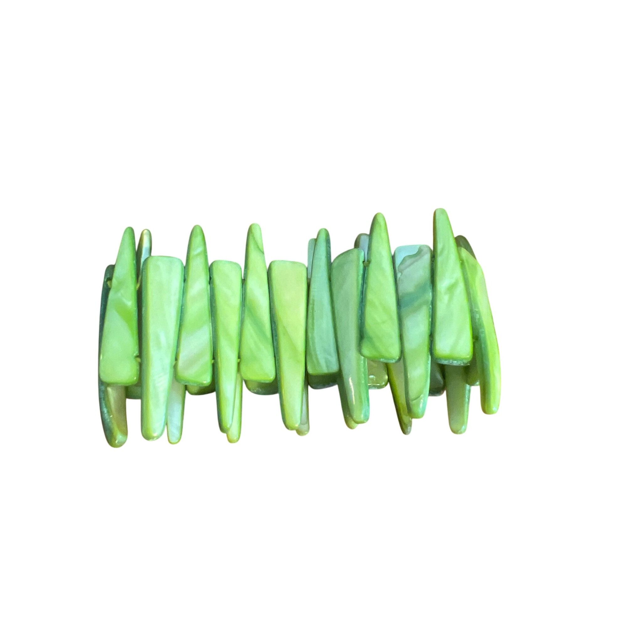 Other Vintage Green Shell Stretch Bracelet Spiky Iridescent Vacati Size ONE SIZE - 3 Thumbnail
