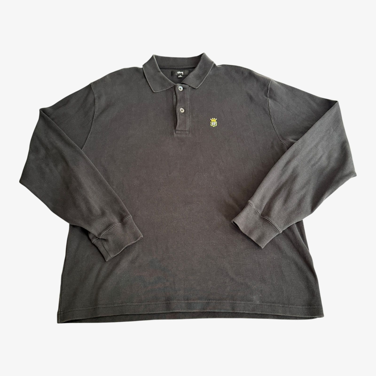 Stussy Stussy Big Mesh Polo Sweater Open-Knit Black Polo Shirt