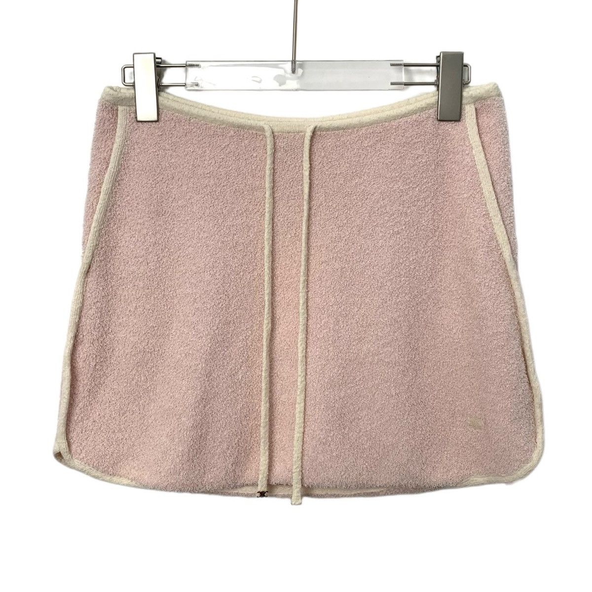 Celine Celine Pink Triomphe Embroidered Drawstring Mini Skirt K26WX Size 27" / US 4 / IT 40 - 1 Thumbnail