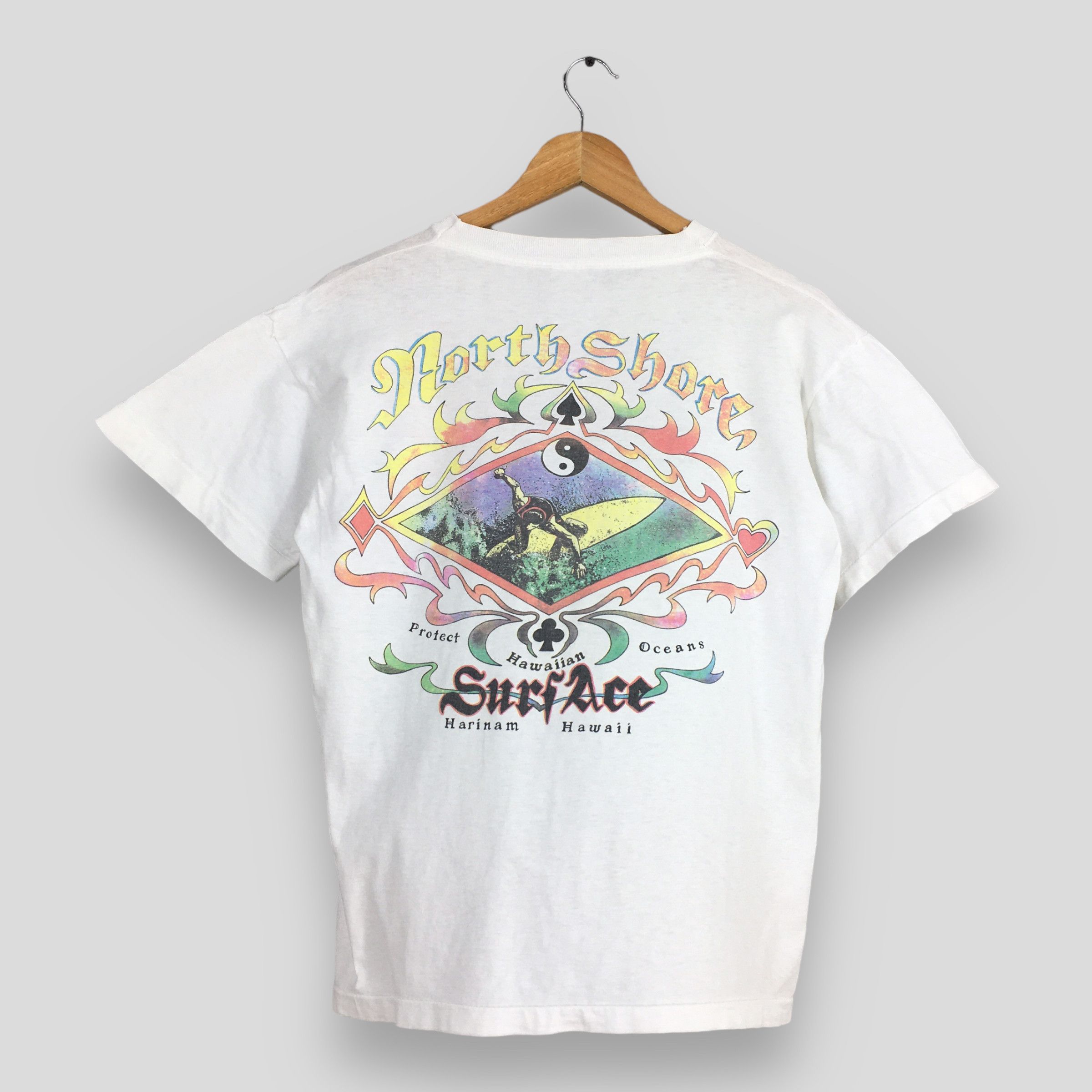 Caribbean × Vintage Vintage 1980's Hawaiian Surf White Tshirt Medium Size US M / EU 48-50 / 2 - 1 Thumbnail