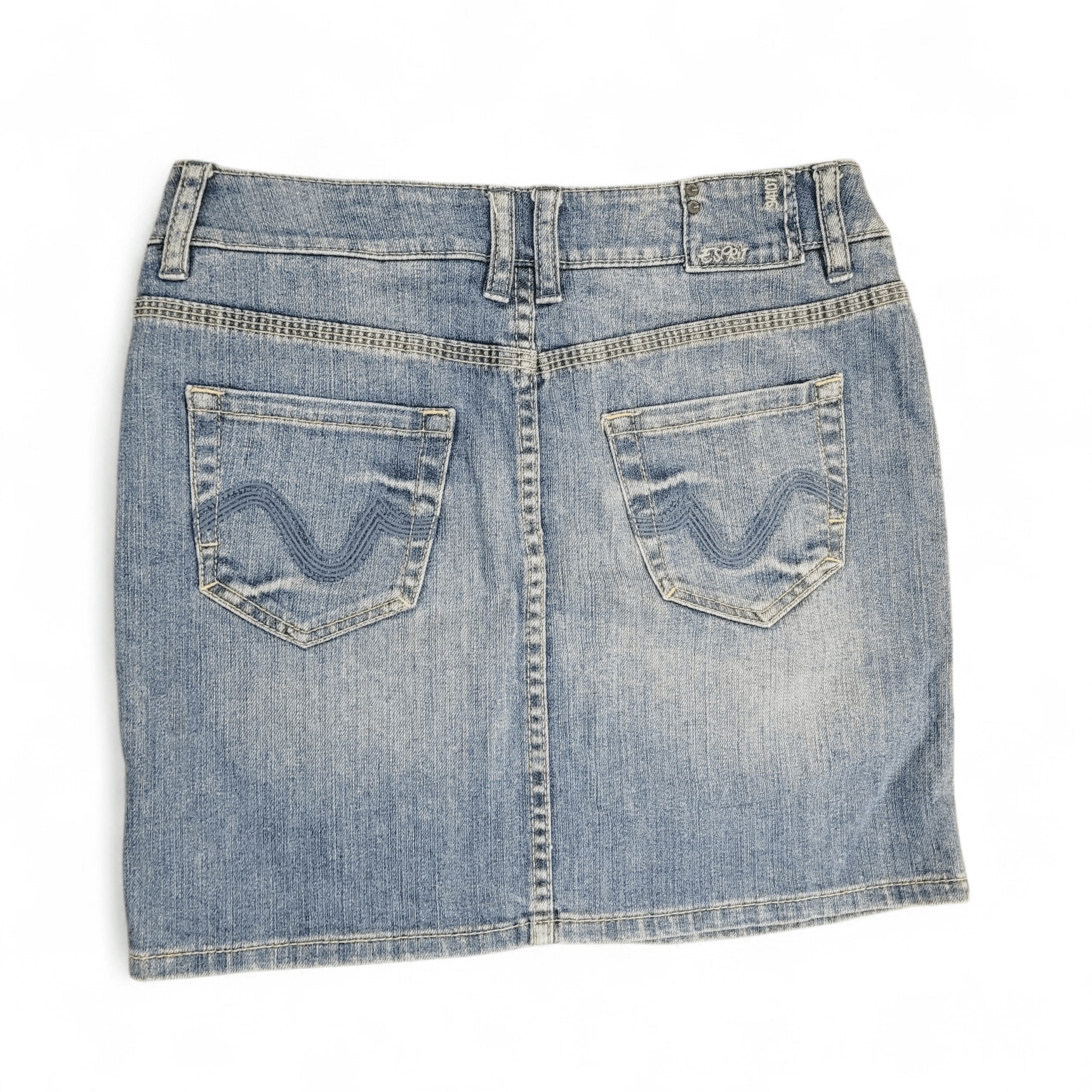 Esprit Vintage Esprit Cotton Denim 94107 Mini Skirt 90s Y2K Size 27" / US 4 / IT 40 - 2 Thumbnail