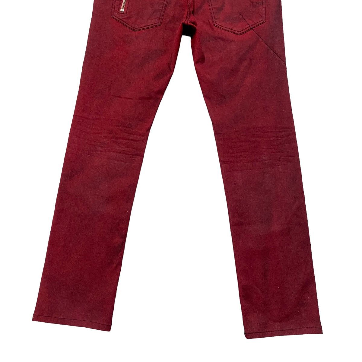 Roen RAT ROEN Blood Red Waxed Skinny Jeans Size US 32 / EU 48 - 14 Thumbnail