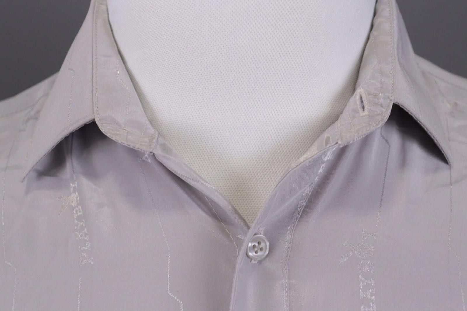 Playboy Play Boy Silk Look Striped Logo Printed Shirt Size 33 / 34 Size US M / EU 48-50 / 2 - 4 Thumbnail