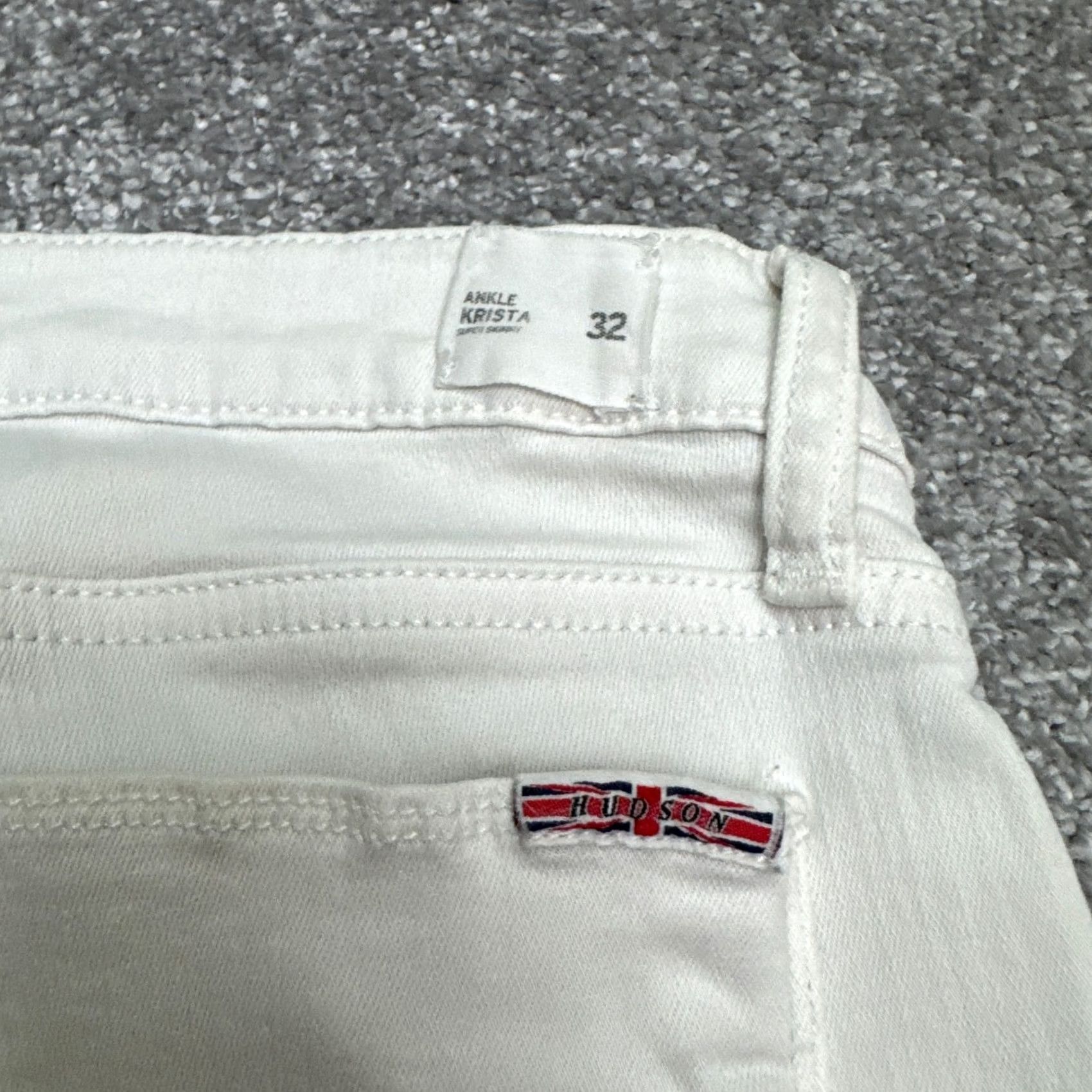 Hudson Hudson Krista Super Skinny Ankle Denim Jeans Womens 32 White Mid Rise Vintage No Size 24" / US 00 / IT 34 - 6 Thumbnail