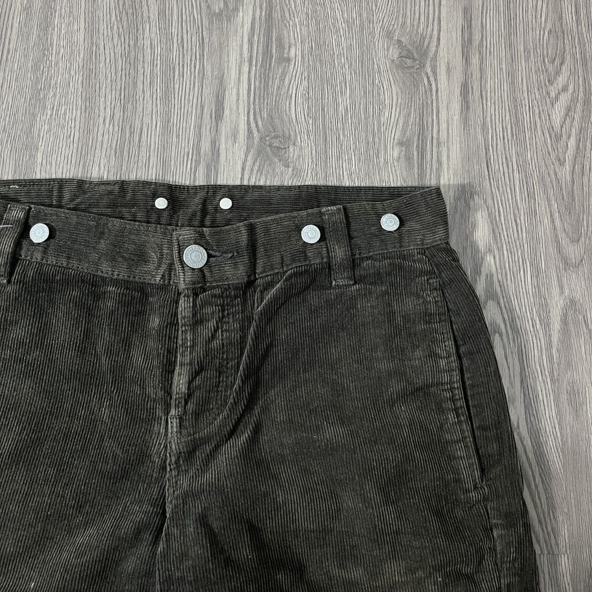 Margaret Howell Edwin x Margaret Howell Green Carduroy Pant Buckel Back Lgb Size US 29 - 6 Thumbnail