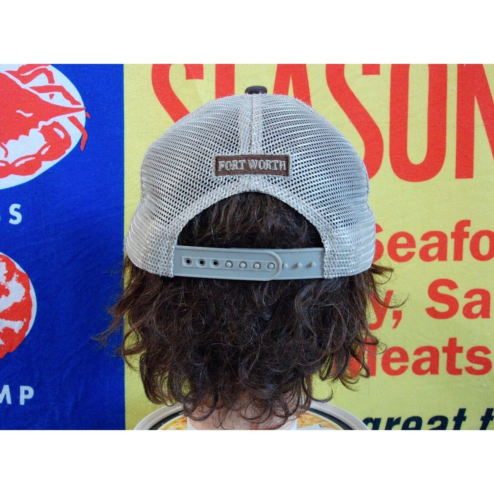 Vintage Fort Worth Stockyards Hat Cap One Size Men's Cowboy LIVESTOCK TEXAS Hat Republic Snapback Adjustable Brown Canvas Polyester Size ONE SIZE - 4 Thumbnail