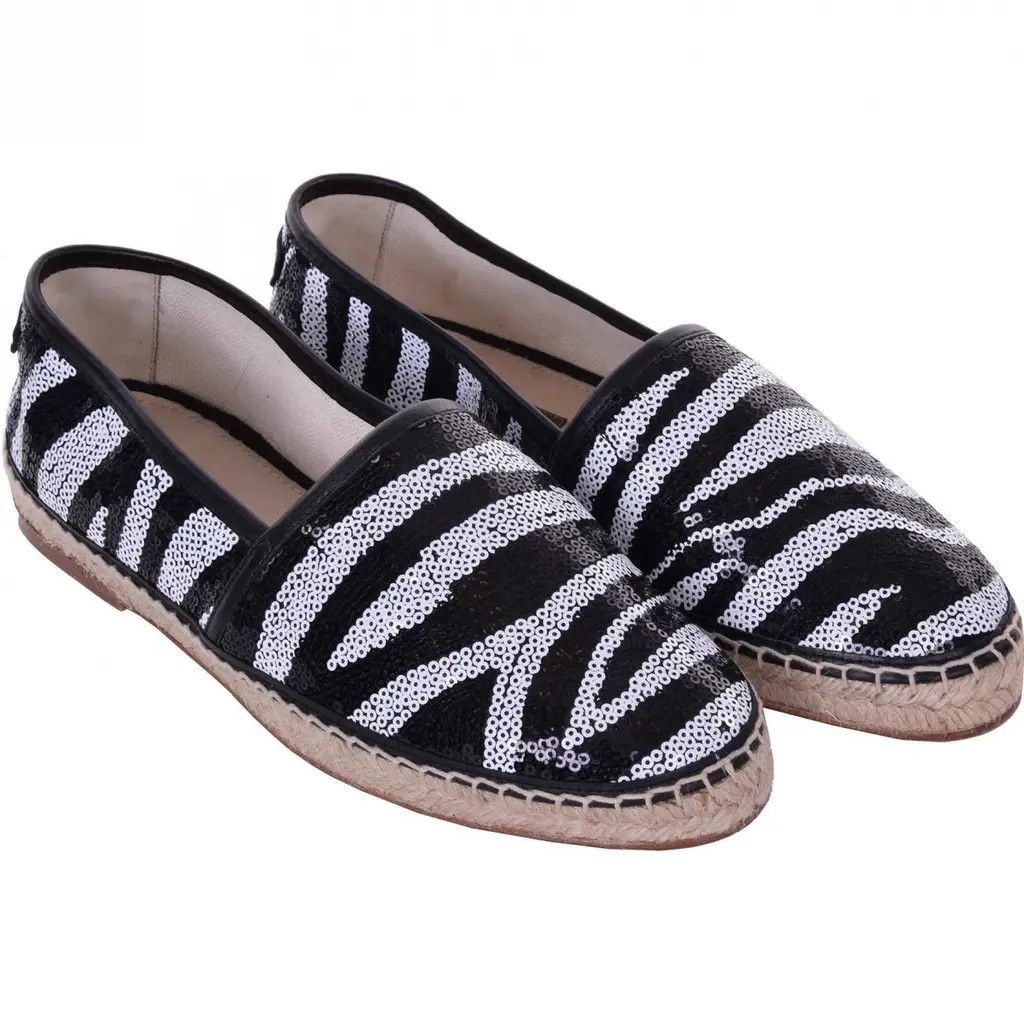 Dolce & Gabbana o1y0125 Flat Espadrilles in Black/White Size US 6 / EU 39 - 2 Thumbnail