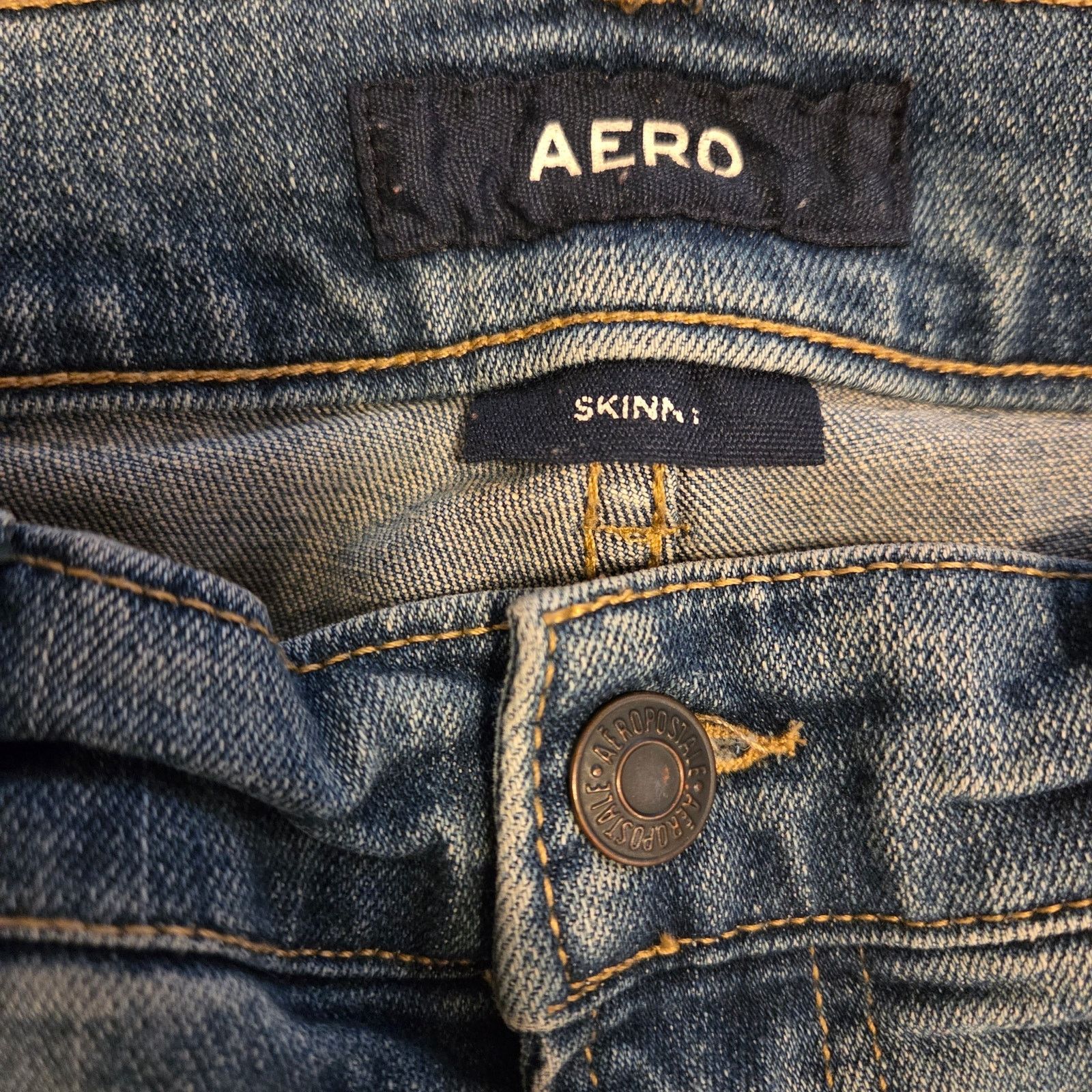 Aeropostale Aeropostale Acid Wash Blue Denim Skinny Jeans 30x30 Size 30" / US 8 / IT 44 - 4 Thumbnail