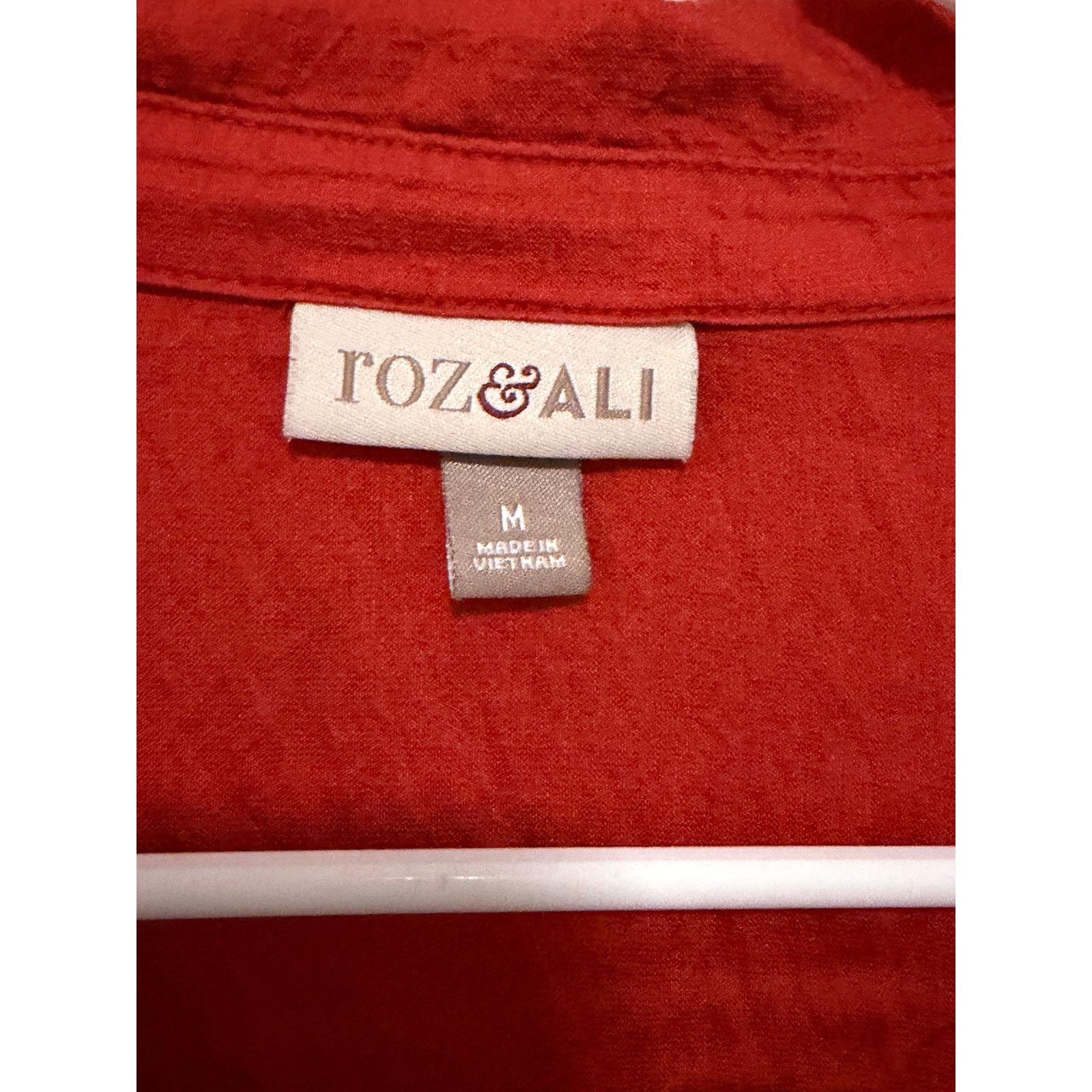 Other Roz & Ali Coral Long Sleeve Button Up Pocket Collared Blouse Size M / US 6-8 / IT 42-44 - 7 Thumbnail