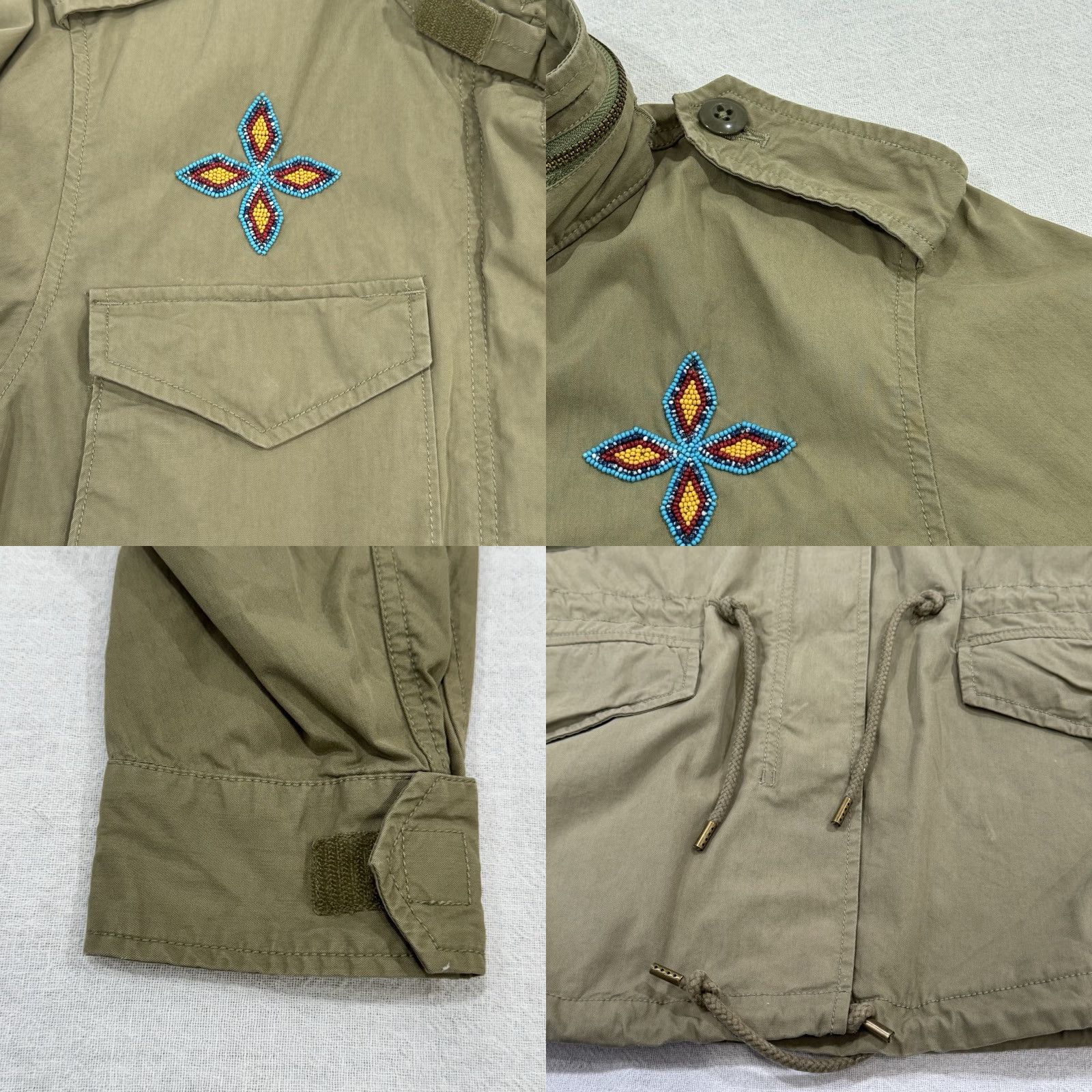 Ralph Lauren VINTAGE Ralph Lauren Women’s Military M65 Field Jacket Beaded Packable Green Medium Denim & Supply Skull Womens Jacket Size L / US 10 / IT 46 - 8 Thumbnail