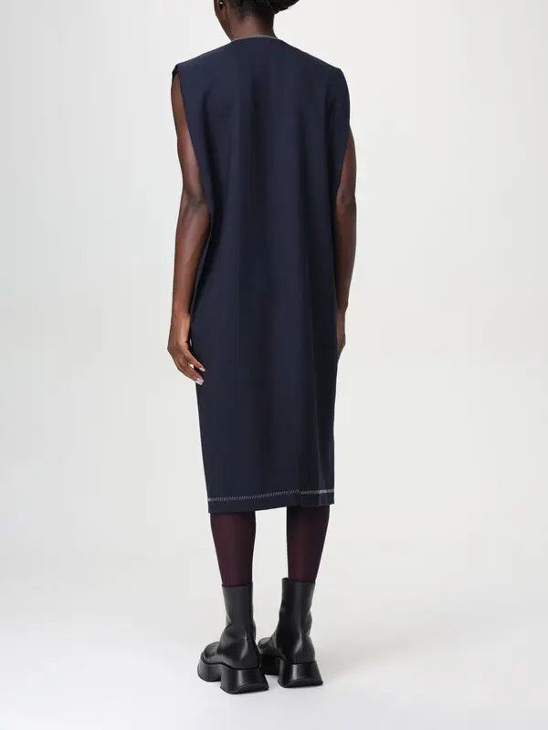 Marni o1w1db11125 Sleeveless V-Neck Dress in Blue Size XL / US 12-14 / IT 48-50 - 2 Thumbnail