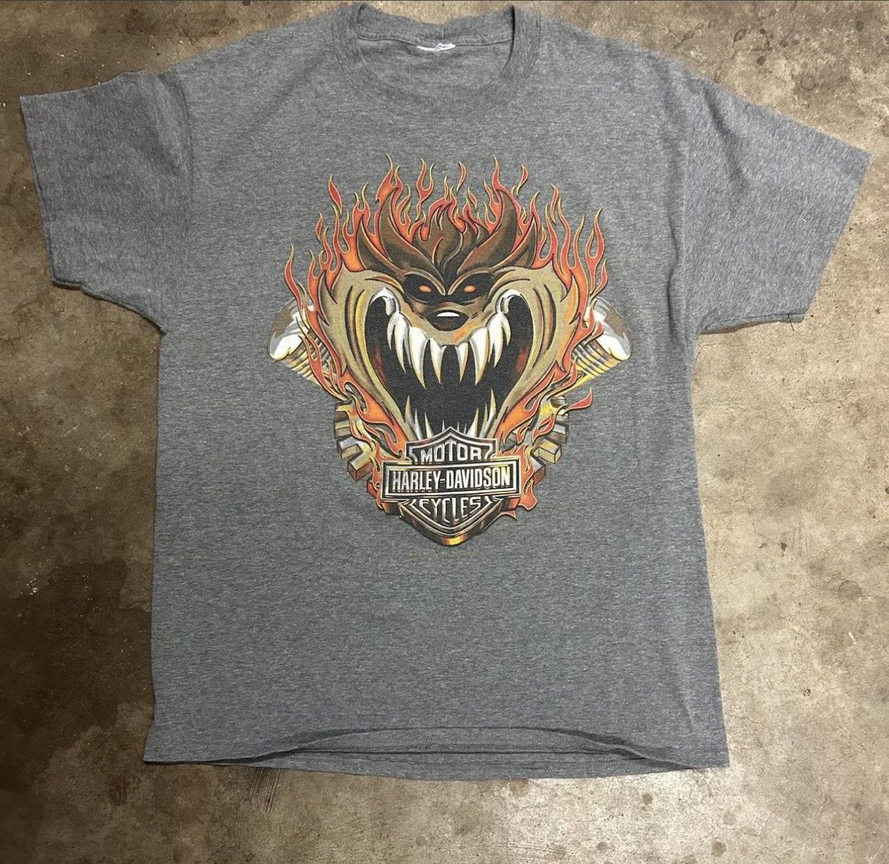 Other Harley-Davidson Looney Tunes Gray T-Shirt Taz Size US L / EU 52-54 / 3 - 1 Thumbnail
