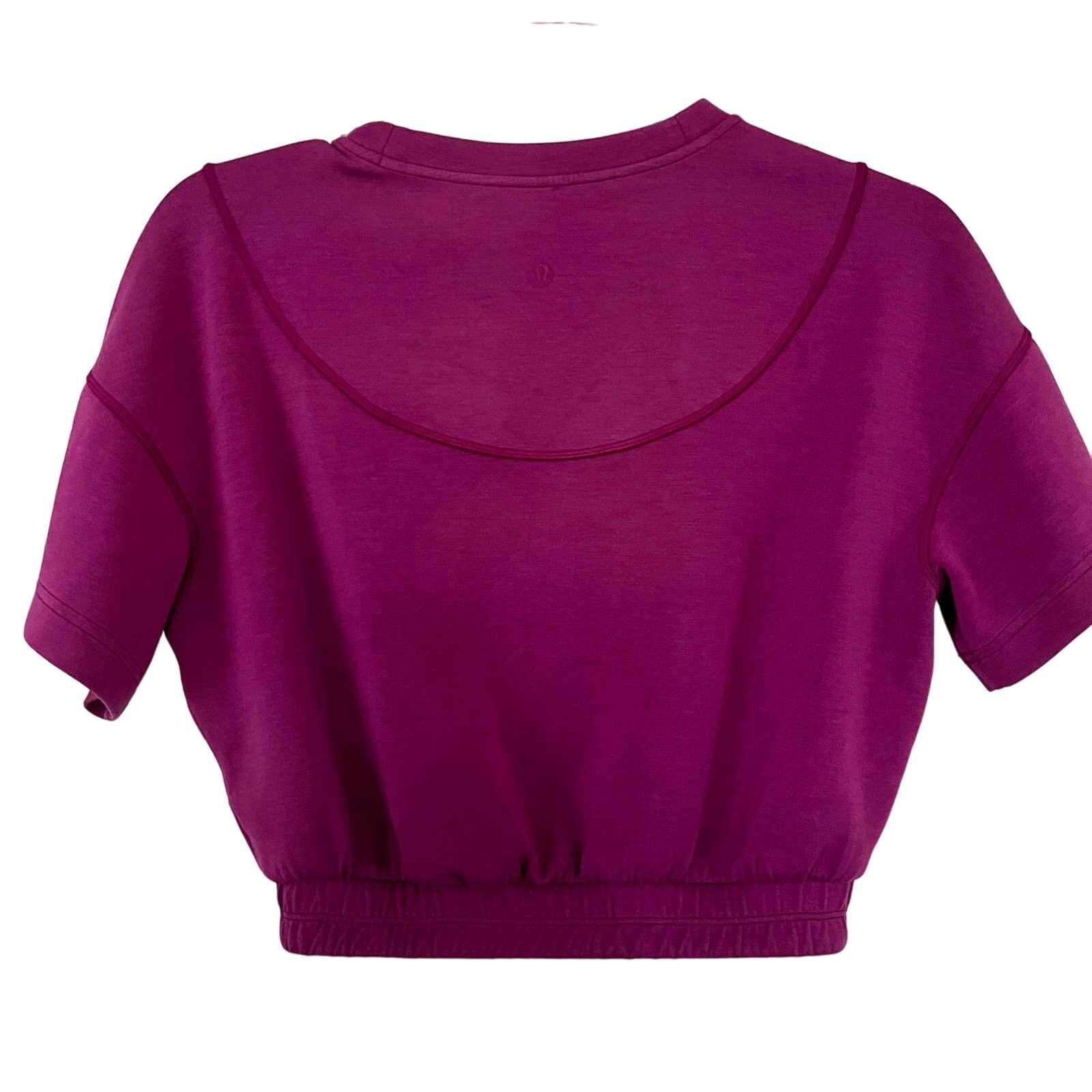 Lululemon Lululemon Athletica Softstreme Gathered T-Shirt Magenta Size XS / US 0-2 / IT 36-38 - 3 Thumbnail