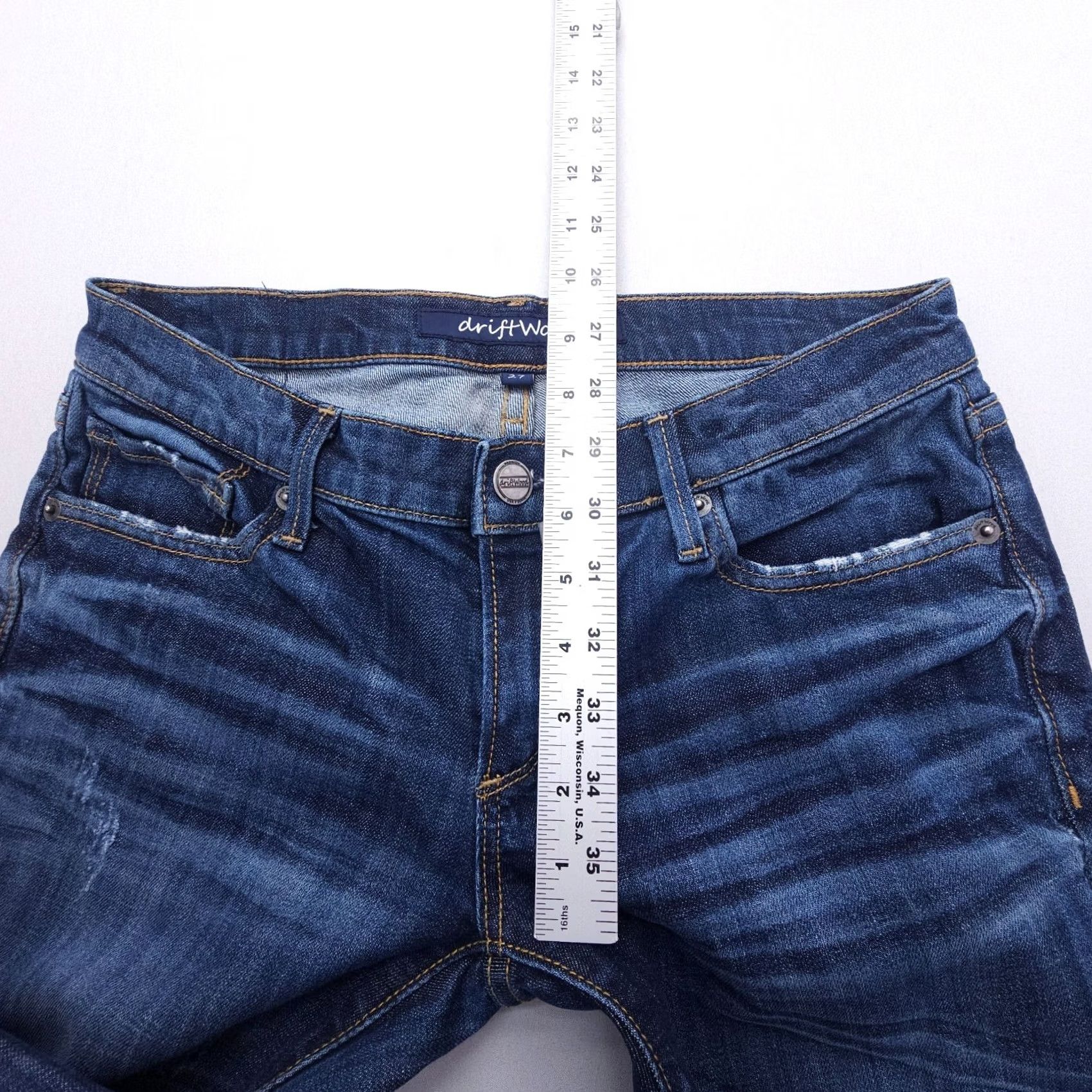 Vintage Driftwood Jeans Size 27 Dark Wash Slim Straight 30" Inseam Blue Denim Women Size 27" / US 4 / IT 40 - 6 Thumbnail
