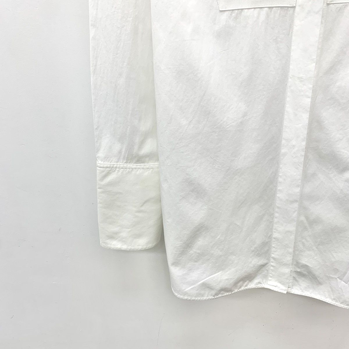 Celine Celine White Cotton Crew Neck Long Sleeve Shirt K26WX Size M / US 6-8 / IT 42-44 - 4 Thumbnail