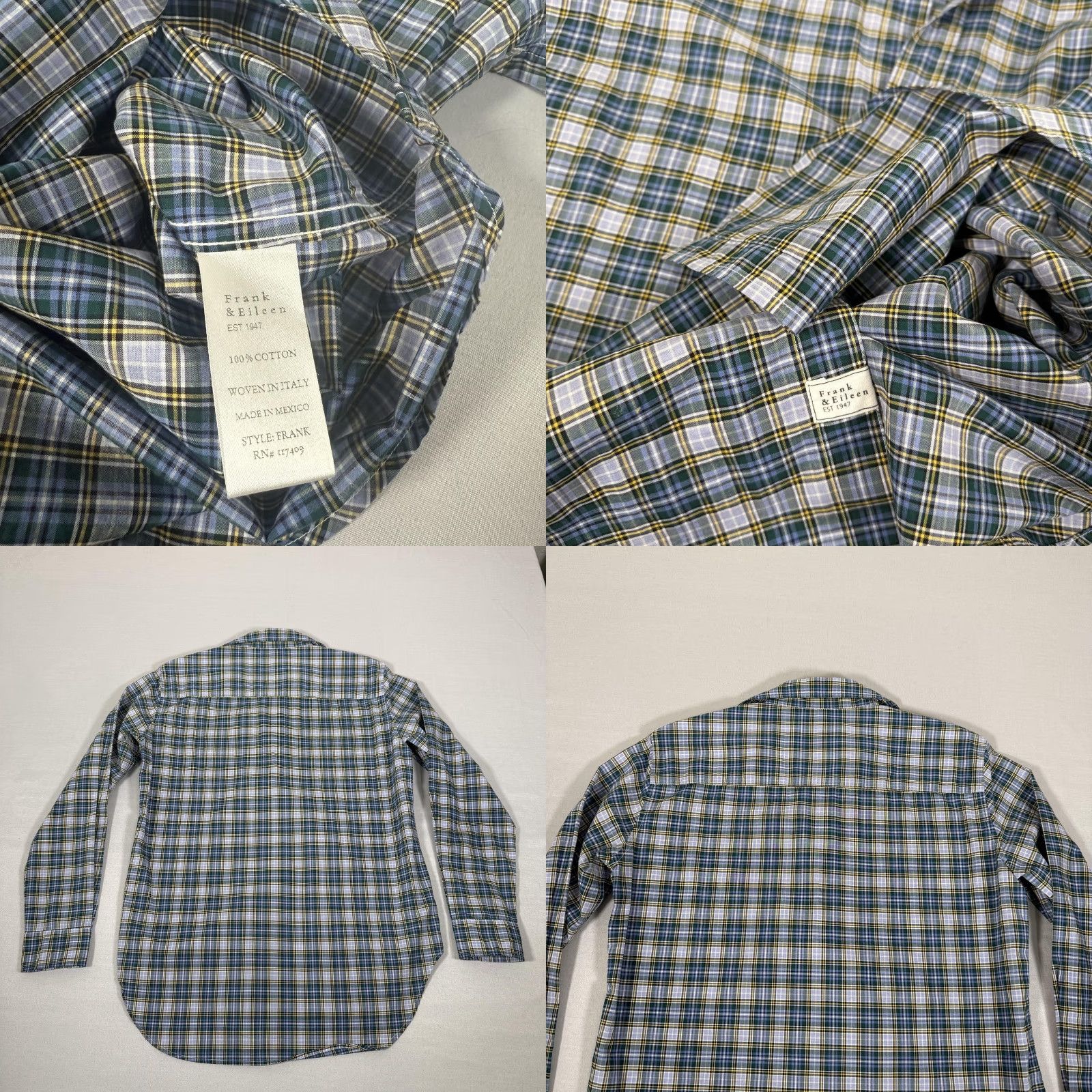 Frank & Eileen Frank & Eileen Shirt Women XS Blue Plaid Button-Up 100% Cotton Italy Classic Preppy Womens Size XS / US 0-2 / IT 36-38 - 8 Thumbnail