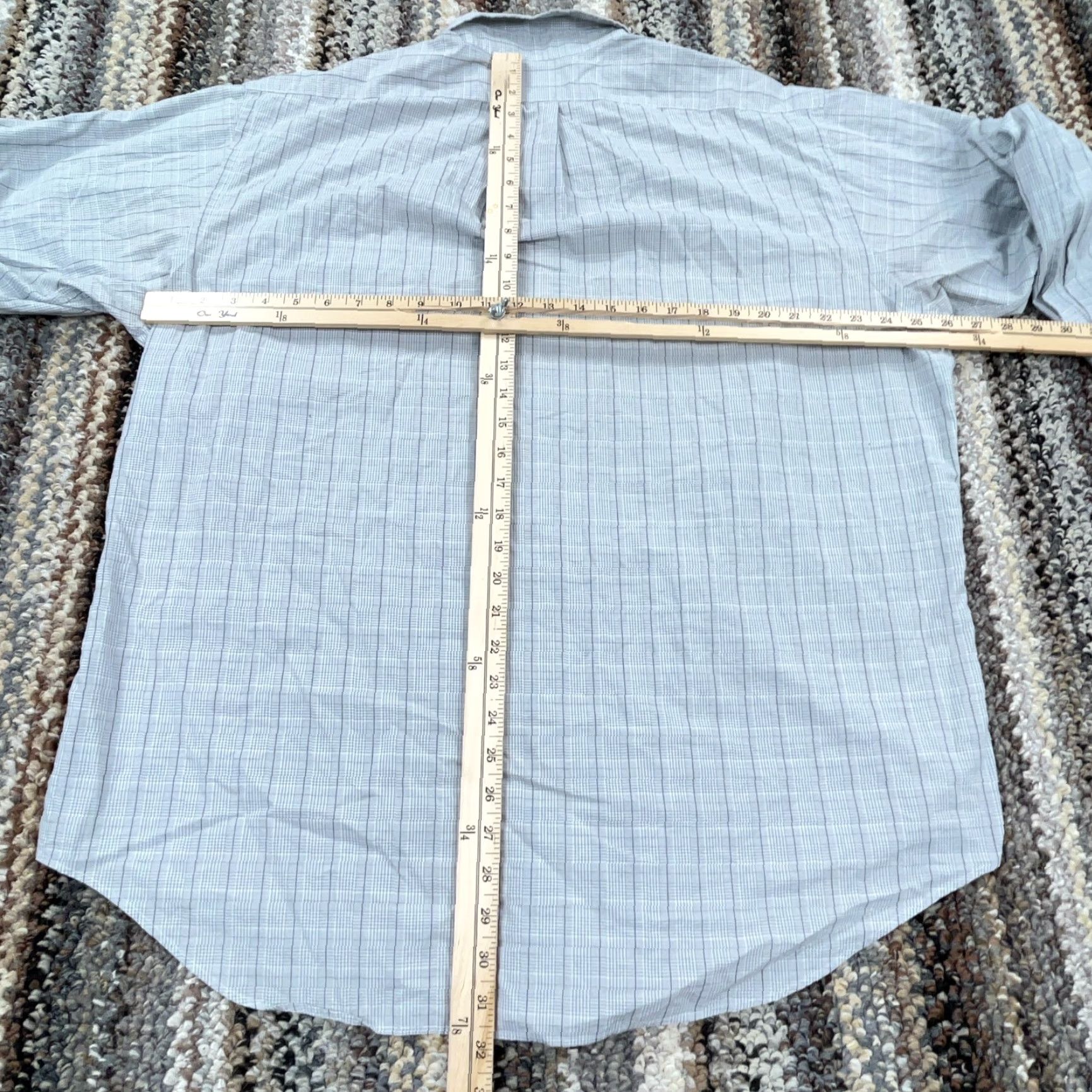 Ralph Lauren Ralph Lauren Shirt Men 17 32 Gray Button Up Glen Plaid Yarmouth Poplin XL Dress Size 46R - 6 Thumbnail