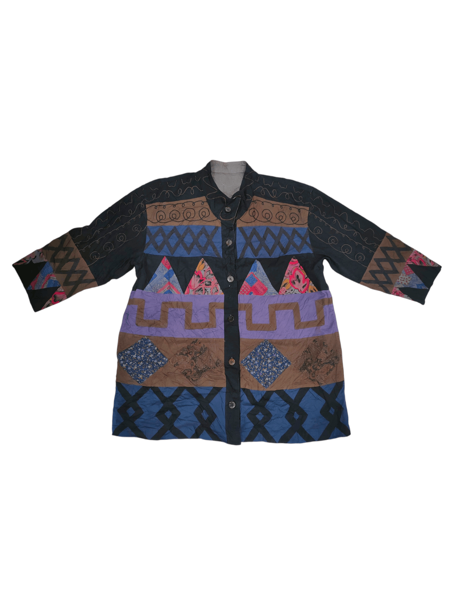 Japanese Brand Japanese Patchwork Button Up Jacket Size US L / EU 52-54 / 3 - 5 Thumbnail