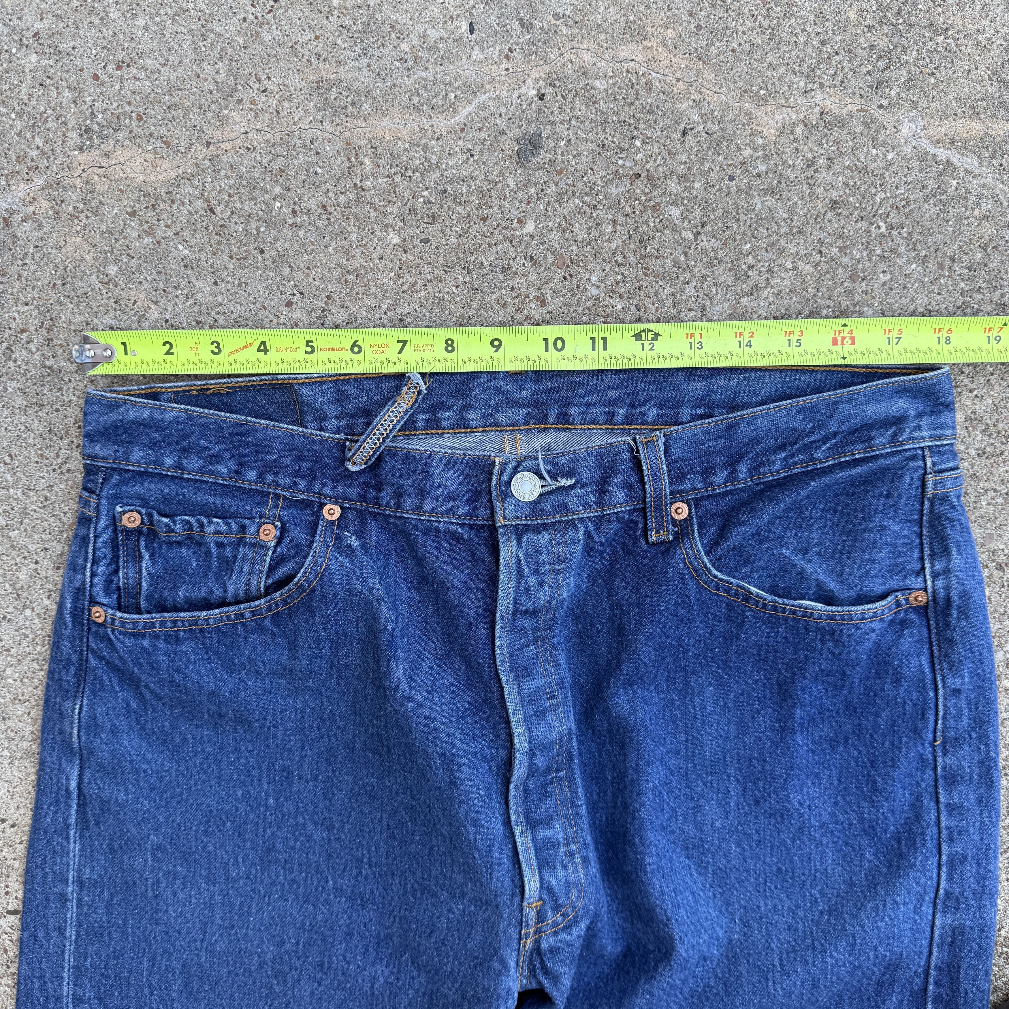 Levi's Vintage 90s Levis 501 Blue Button fly Denim Jeans Size US 36 / EU 52 - 8 Thumbnail
