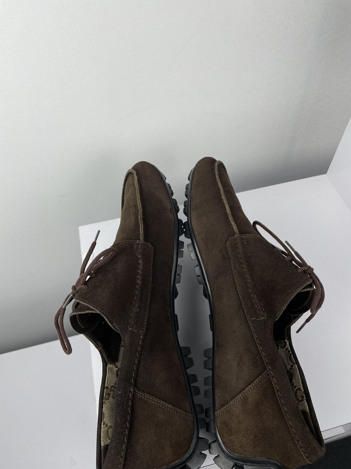 Gucci Vintage Gucci Size 9 Dark Brown Suede Leather Loafers Shoes Size US 8.5 / EU 41-42 - 10 Thumbnail