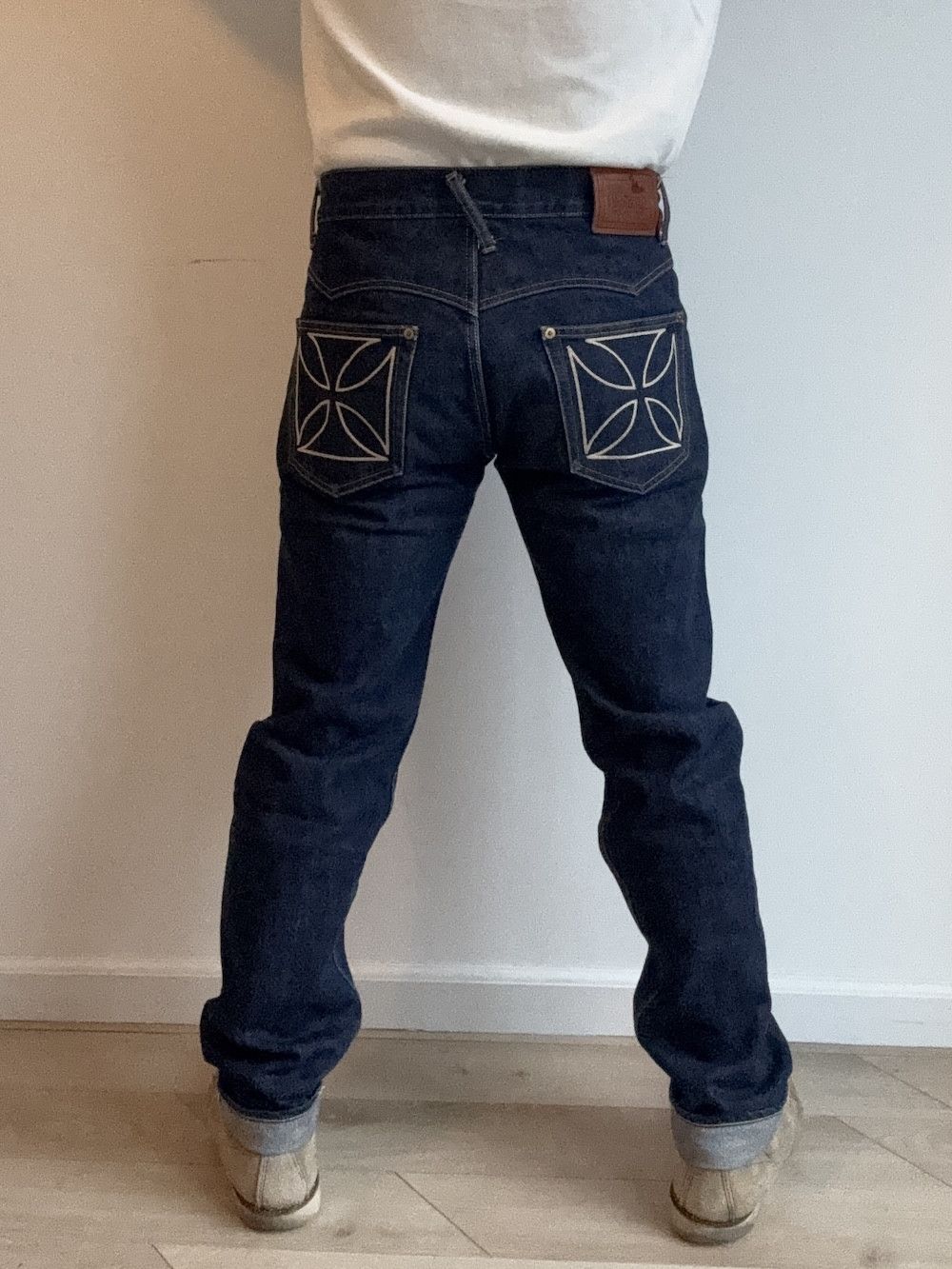 Japanese Brand GANGSTER VILLE “IronCross” W31 x L32 Slim fit Selvedge Denim Size US 31 - 14 Thumbnail