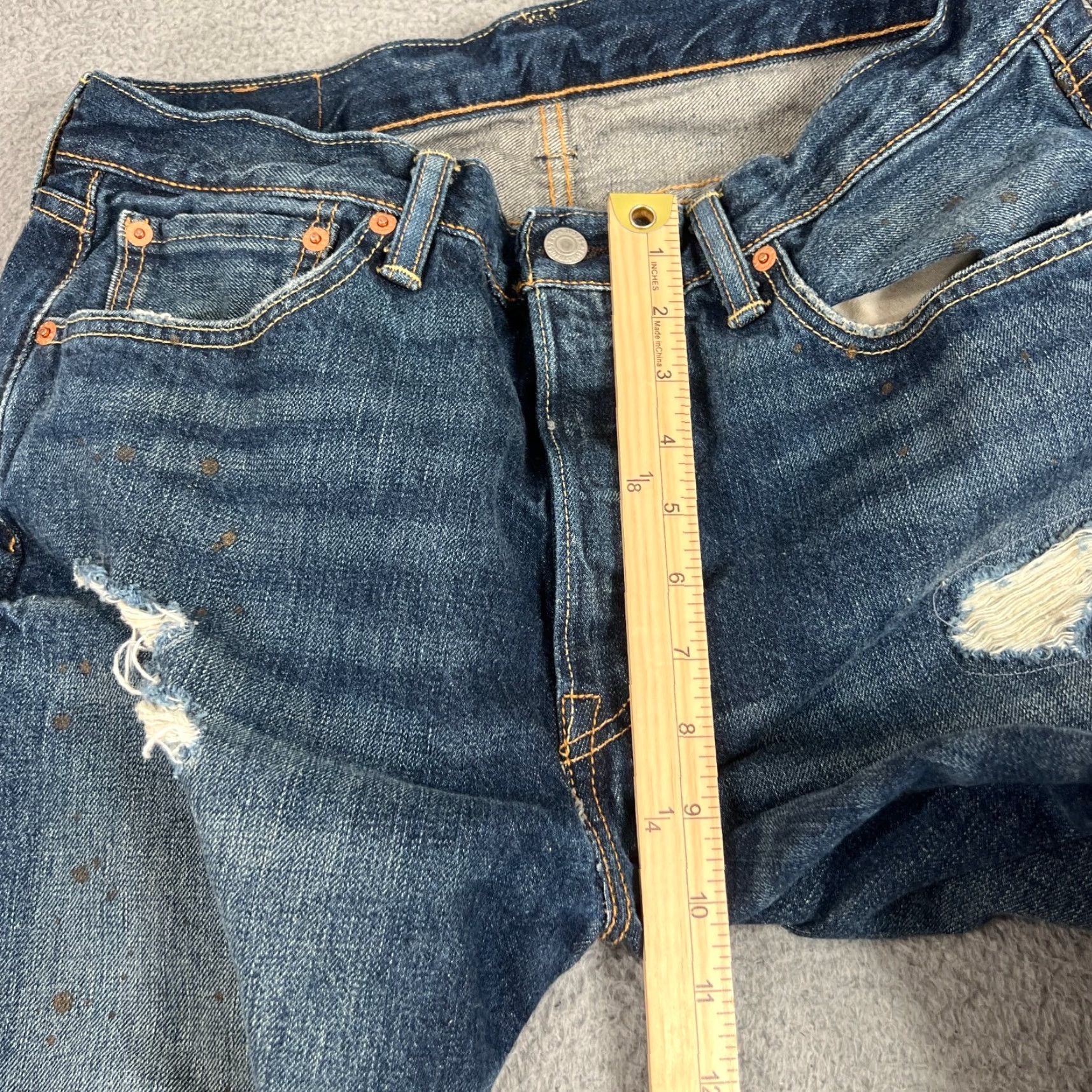 Levi's Levi's 501 Jeans Mens 34x32 Straight Leg Blue Distressed Comfort Casual Size US 34 / EU 50 - 6 Thumbnail