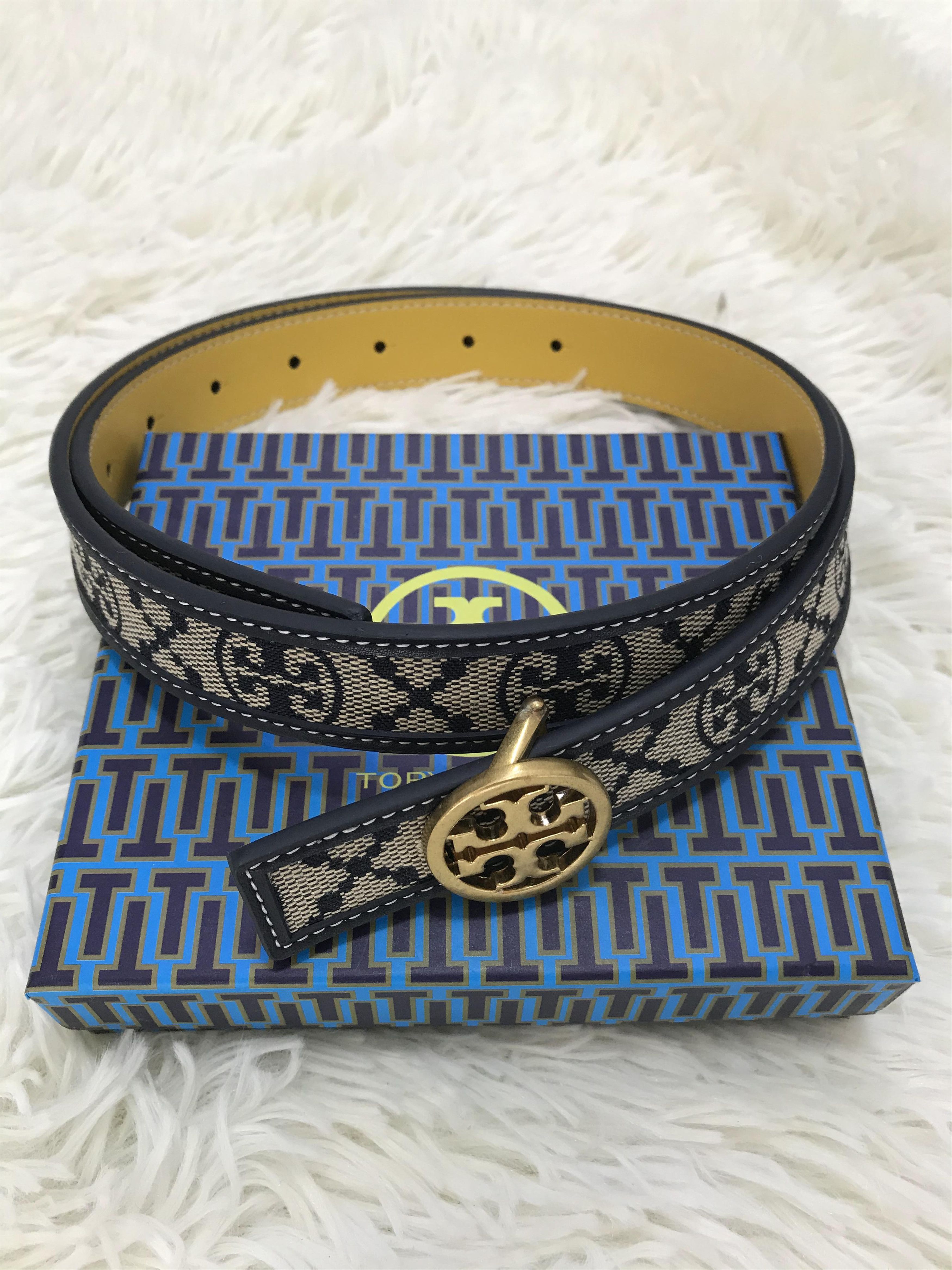 Tory Burch Tory Burch women's T Monogram Jacquard Belt Size ONE SIZE - 1 Thumbnail