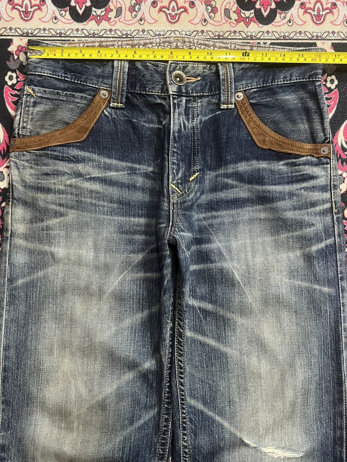 Edwin ⚡️Distressed⚡️Vintage Edwin XVS Blue Faded Washed Loose Jeans Size US 30 / EU 46 - 13 Thumbnail