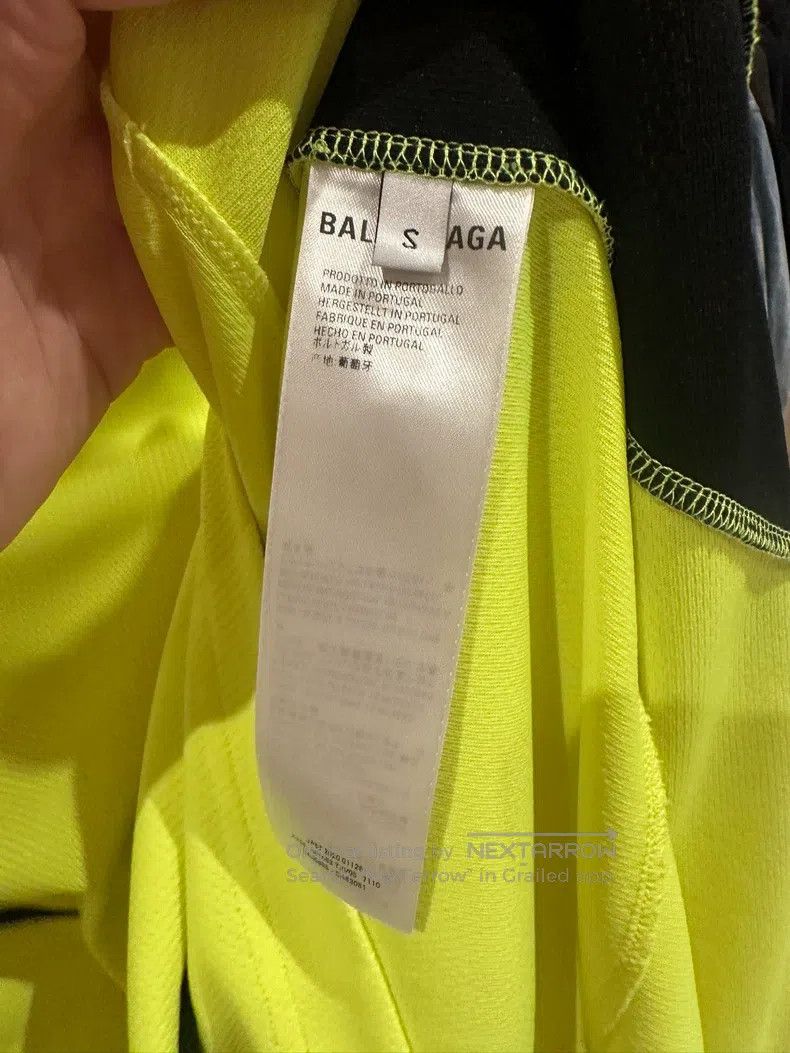 Balenciaga Neon Yellow Green Embroidered Netting Soccer Se
