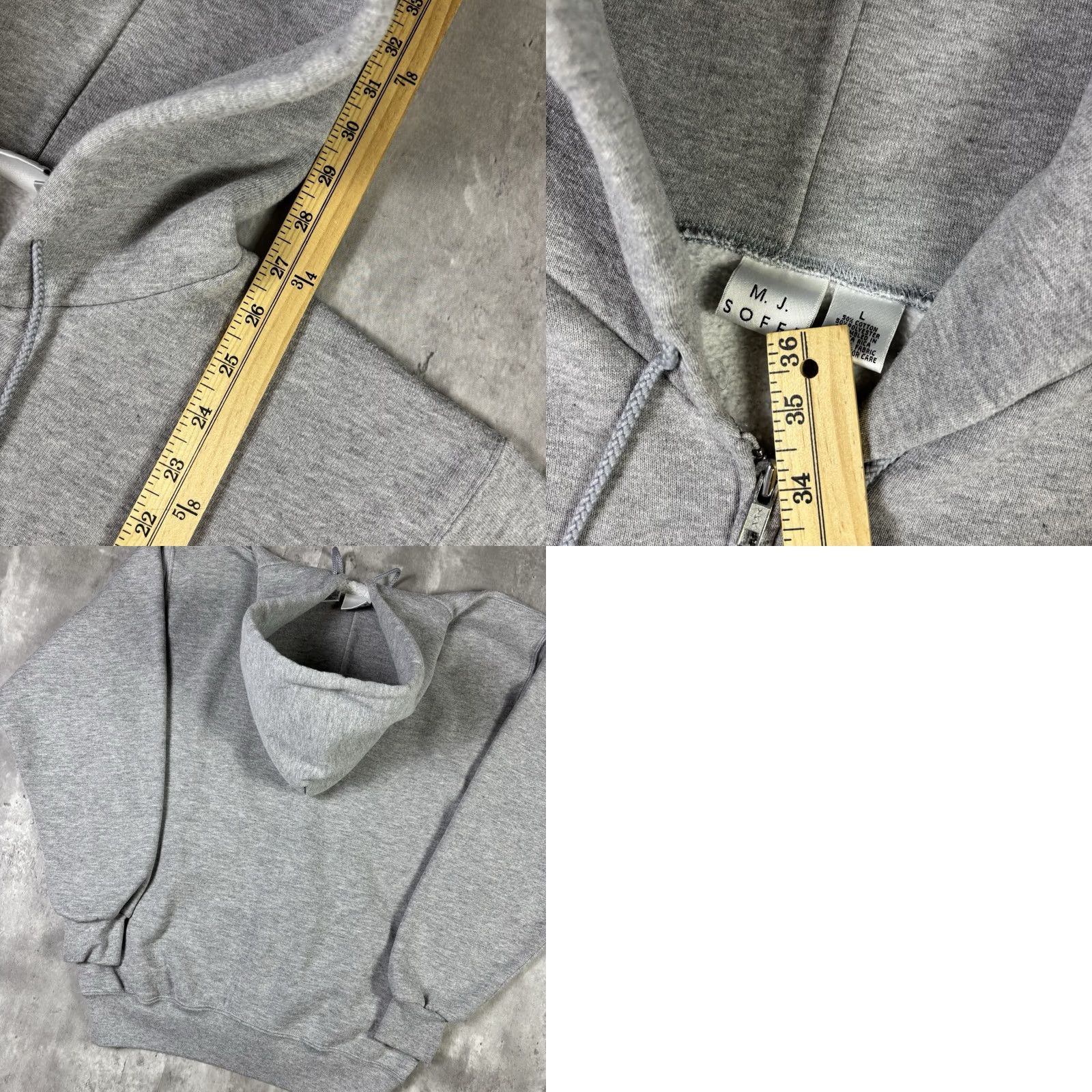 Vintage VINTAGE Fairmont State Hoodie Full Zip Gray Large 90s Men Size US L / EU 52-54 / 3 - 8 Thumbnail