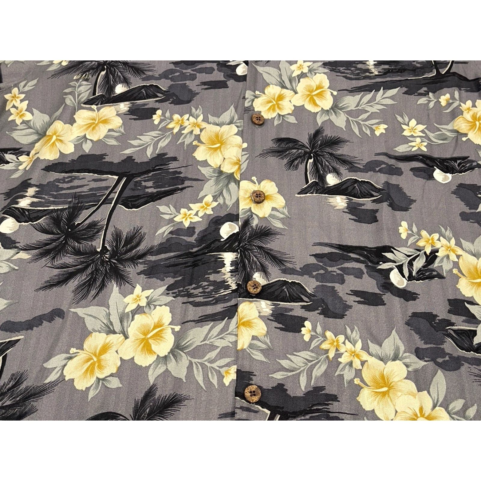 Tommy Bahama Tommy Bahama Shirt Hawaiian Men M Gray Floral Silk Short Sleeve Button-Down Embroidered Classic Fit Size US M / EU 48-50 / 2 - 3 Thumbnail